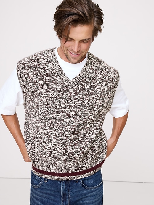Marled Merino-Blend Sweater Vest