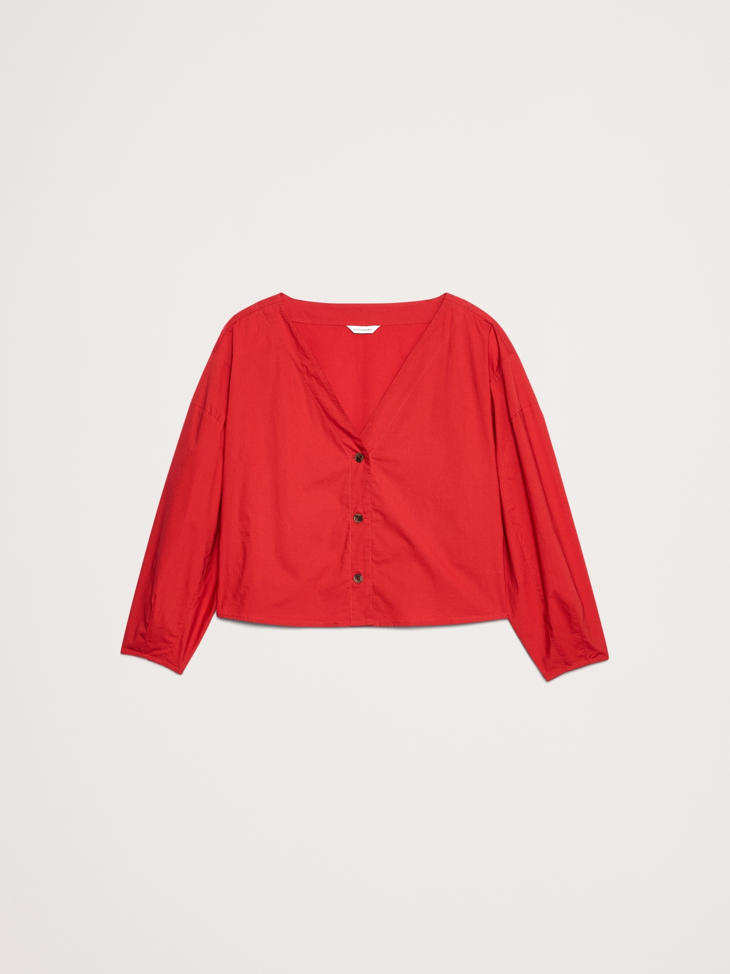 Image number 4 showing, Cotton Poplin Volume-Sleeve Top