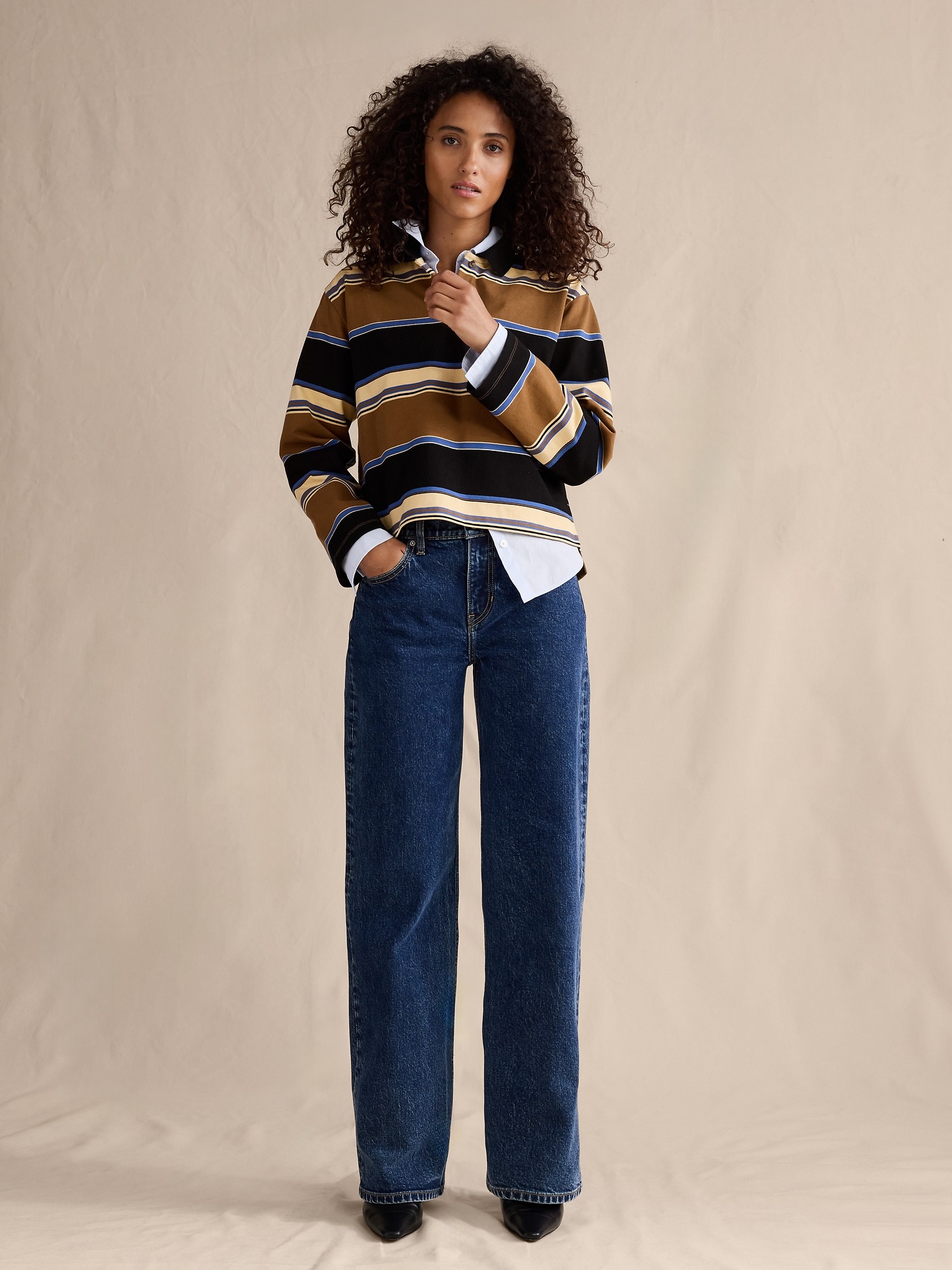 Women's 90s Vintage Wide Leg Flare Jeans - Mid Rise Retro Denim Pants