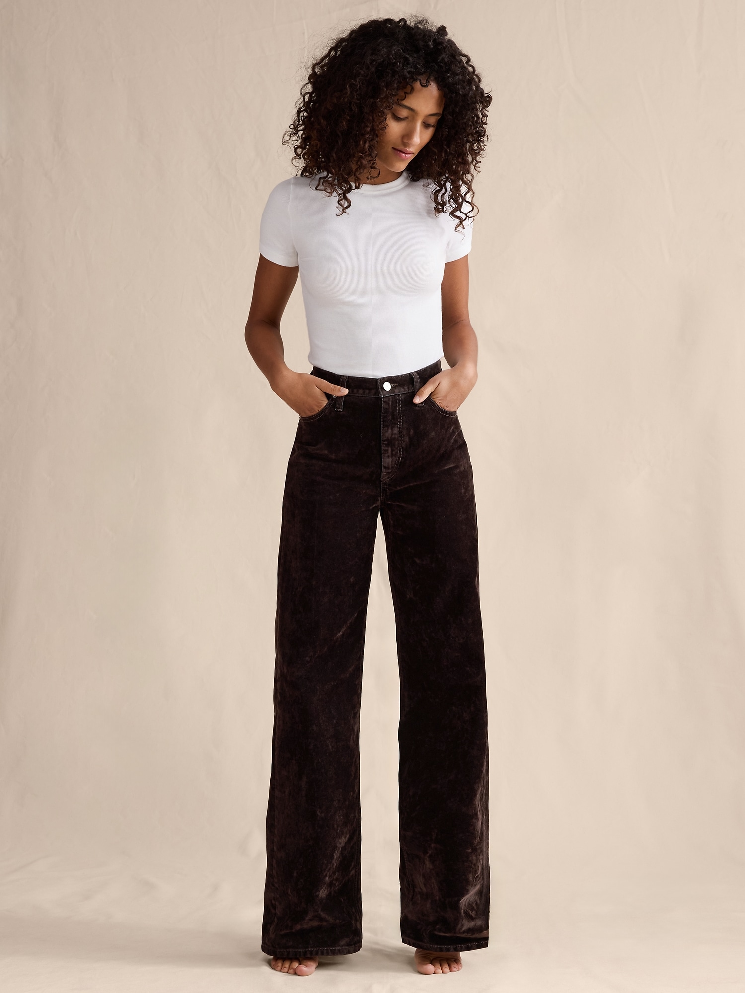Image number 5 showing, The Icon Classic Wide-Leg Flocked Jean