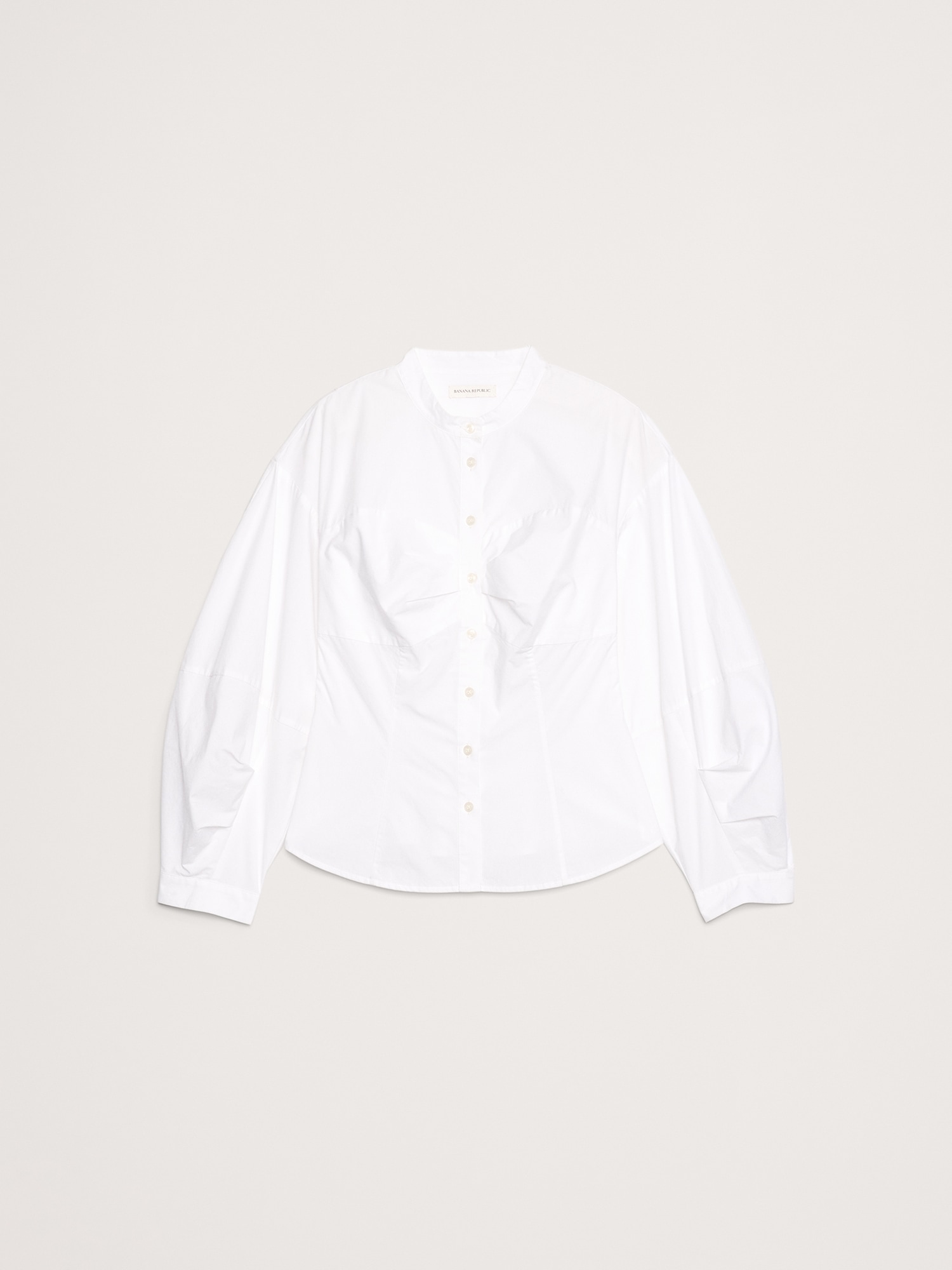 Image number 4 showing, COTTON POPLIN BALLOON-SLEEVE SHIRT