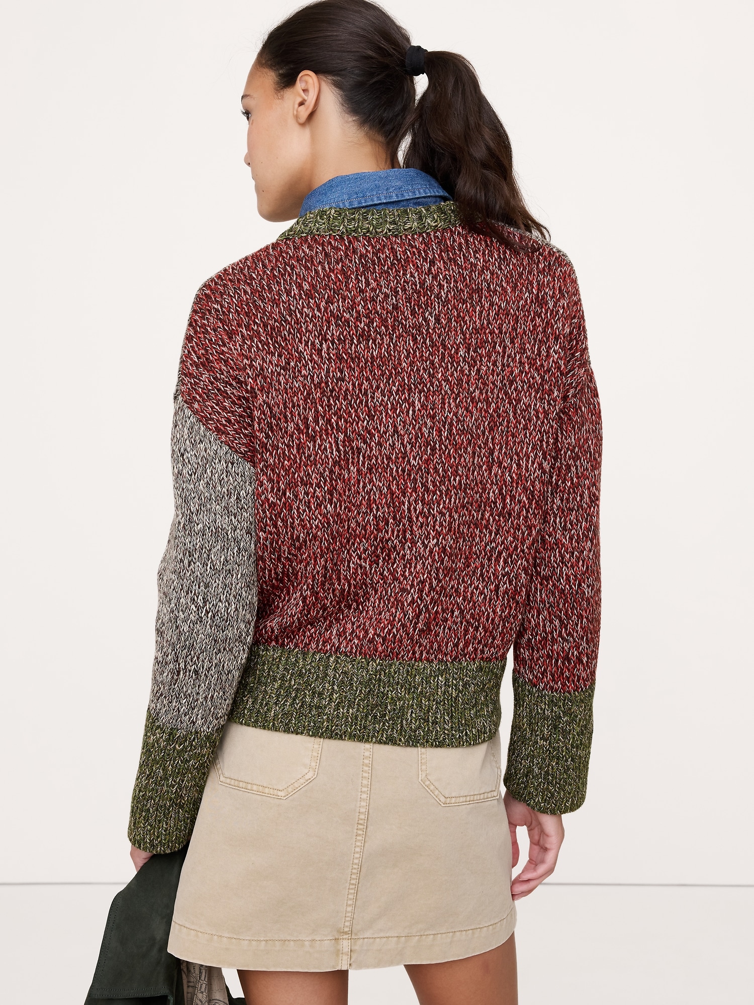 Image number 8 showing, Oversized Cotton V-Neck Sweater
