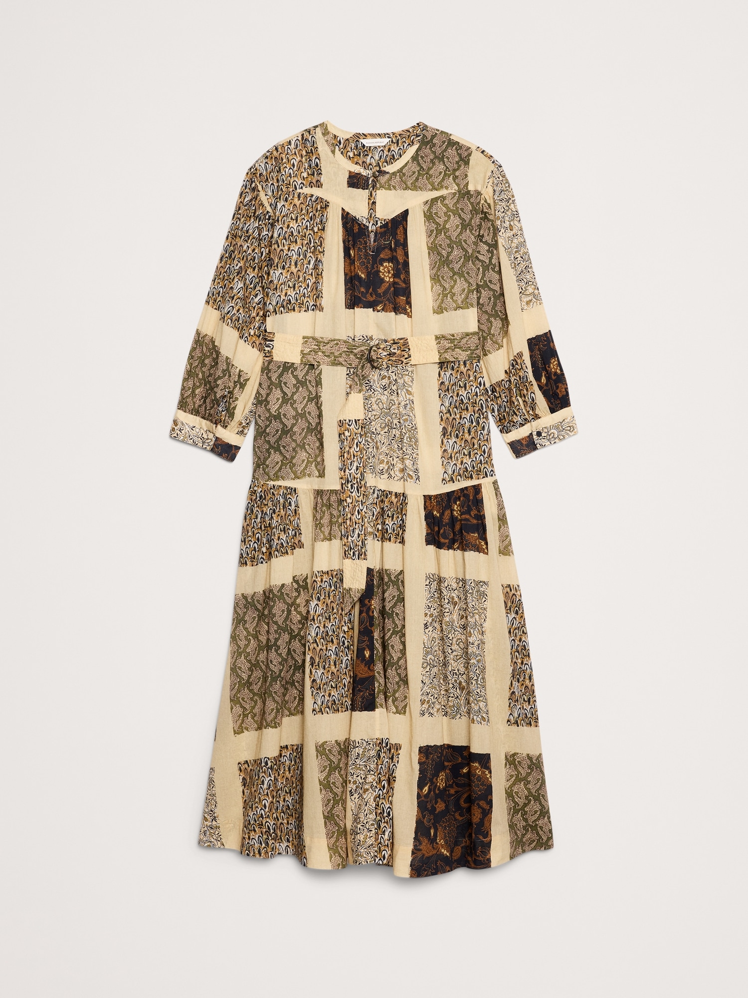 Image number 4 showing, Cotton Tiered Maxi Shirt Dress