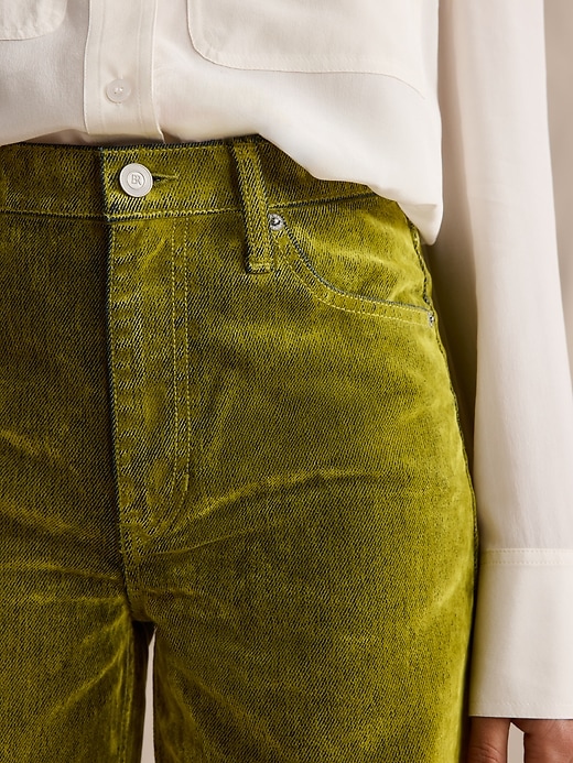 The Icon Classic Wide-Leg Flocked Jean