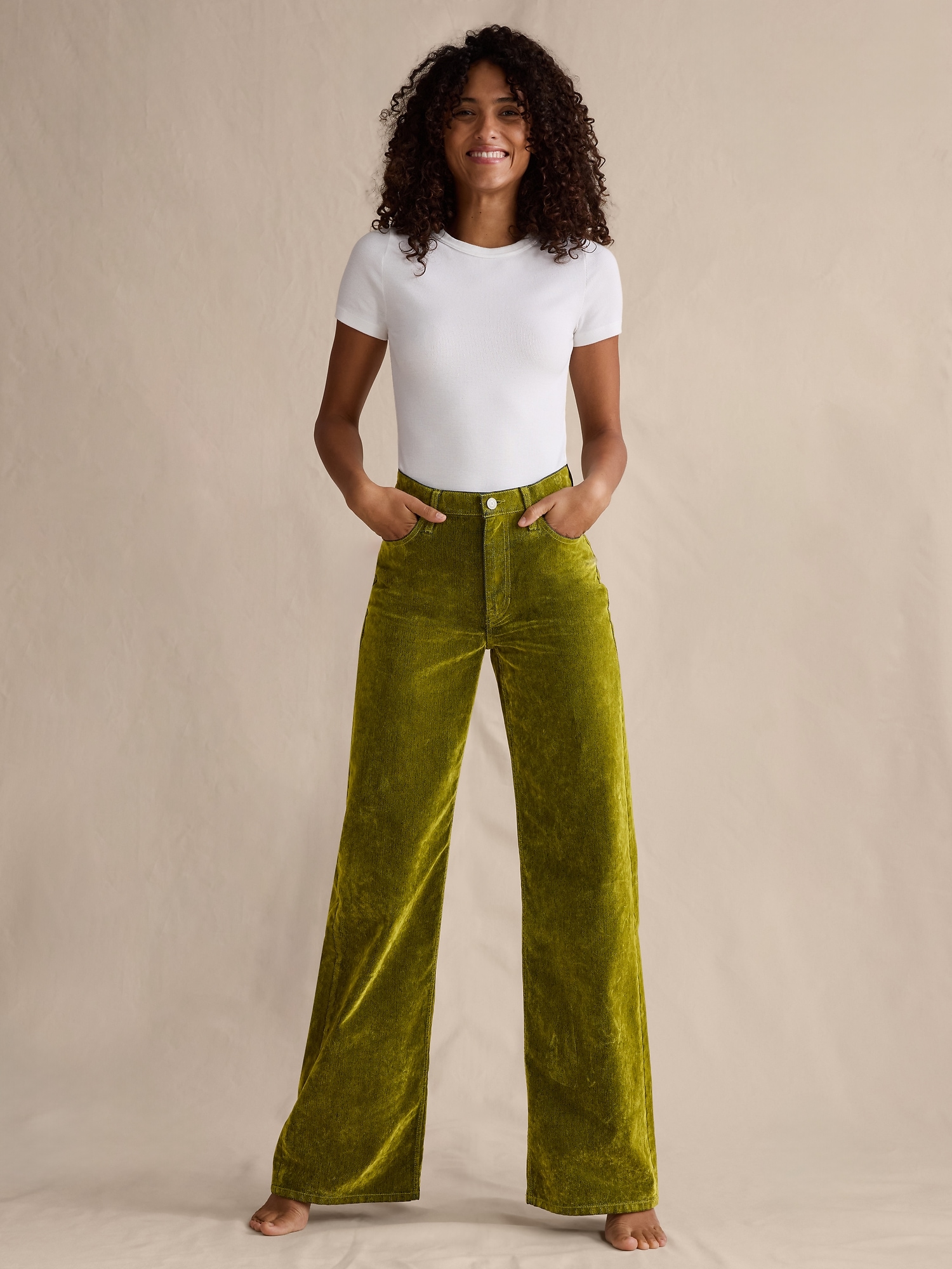 Image number 5 showing, The Icon Classic Wide-Leg Flocked Jean