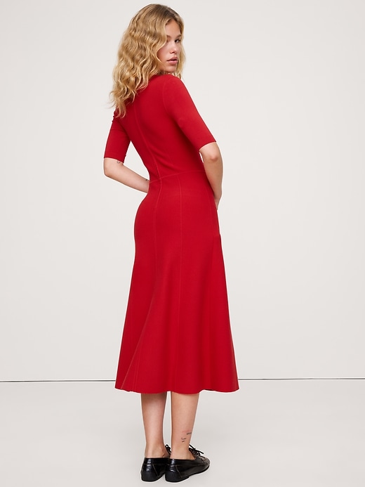 Sculpted Paneled Midi Dress
