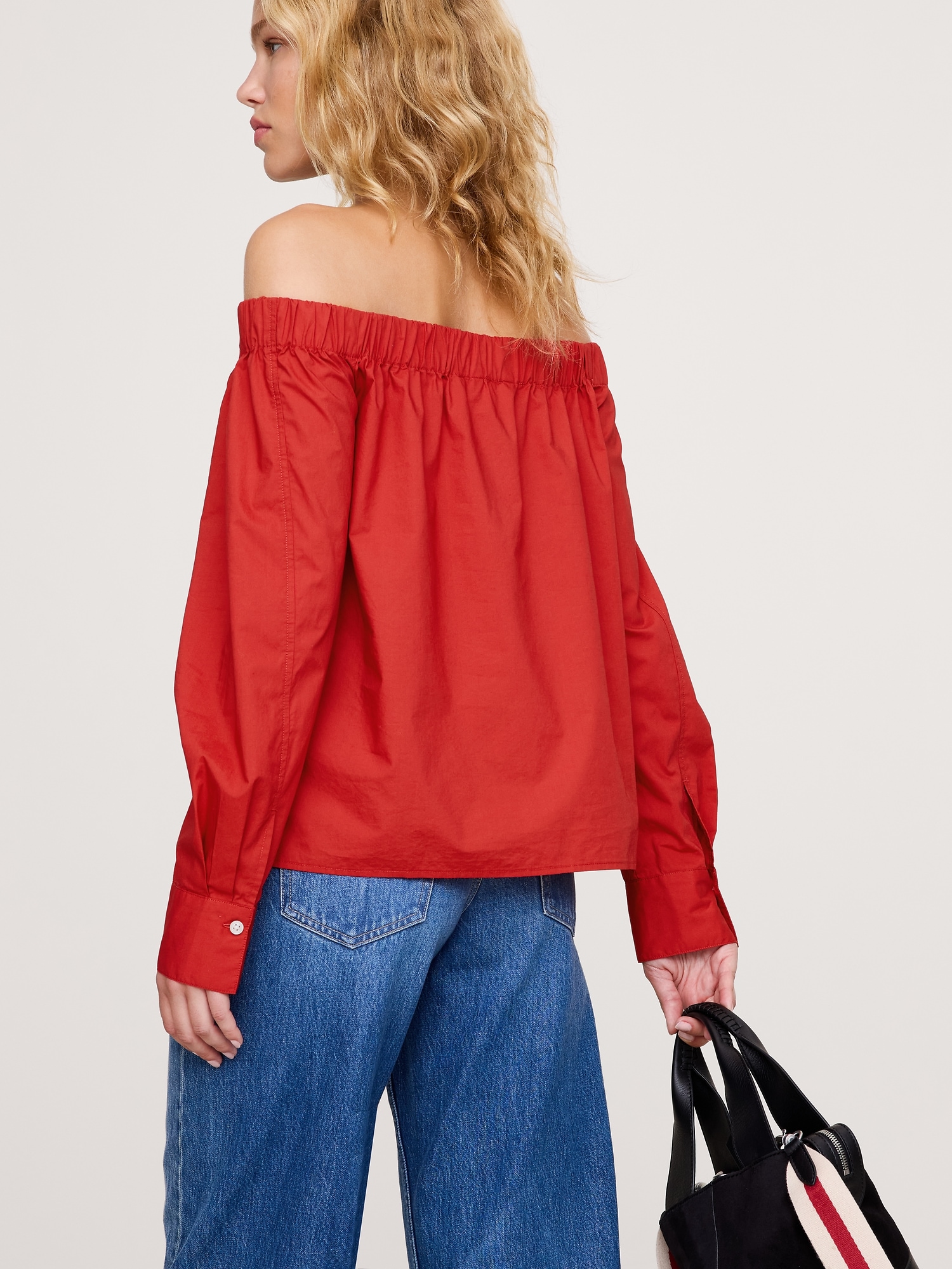 Image number 6 showing, Cotton Poplin Off The Shoulder Top