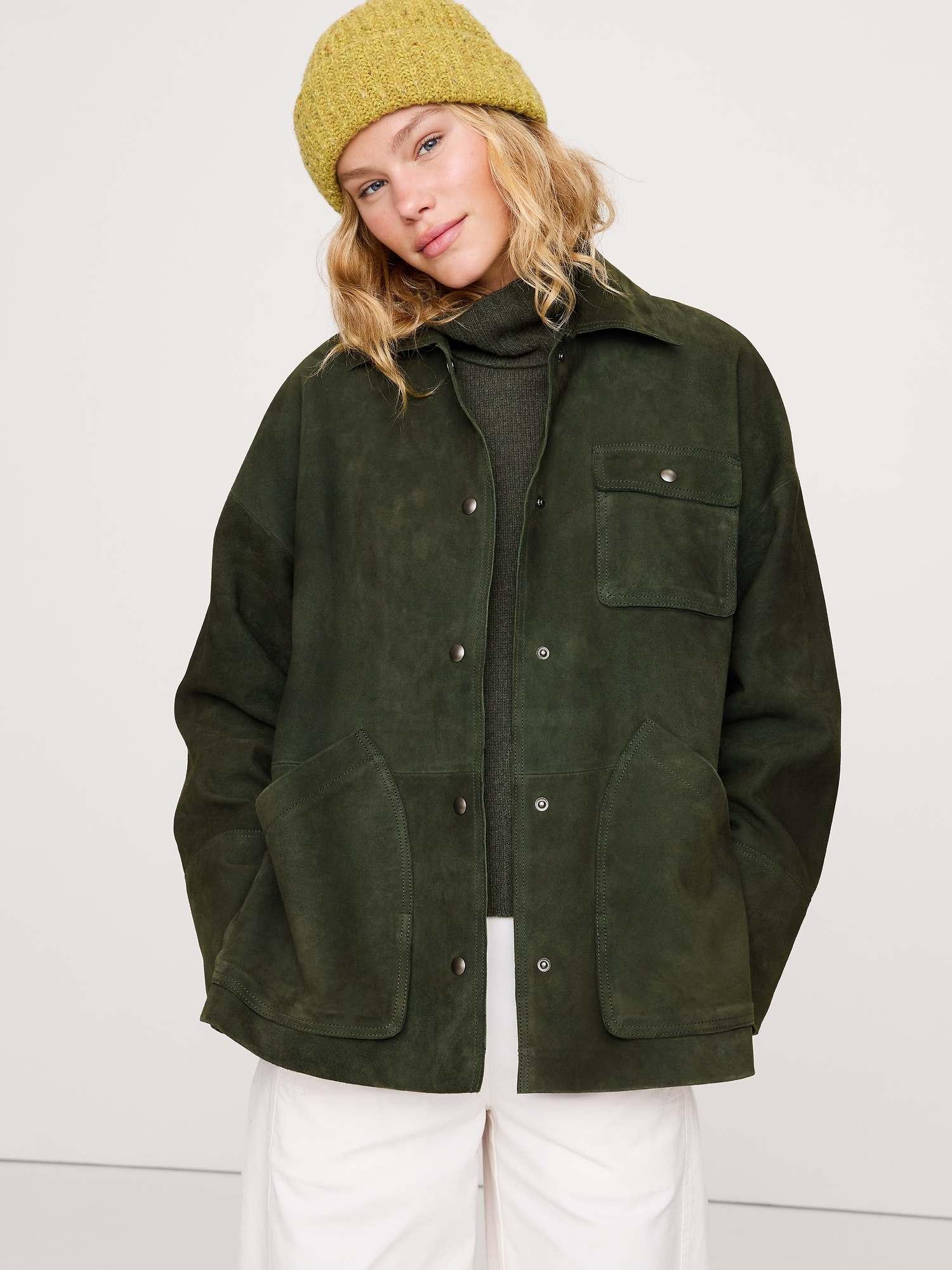 Heritage Suede Jacket - Dark Trees Green