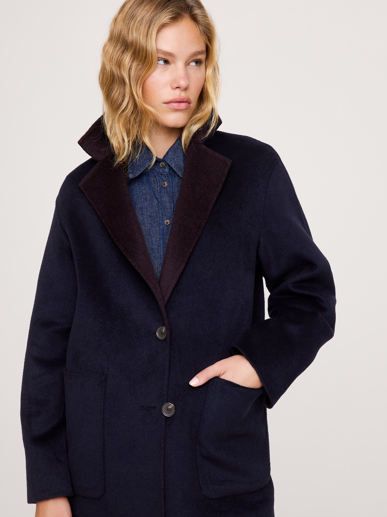 Image number 4 showing, Reversible Double-Faced Top Coat