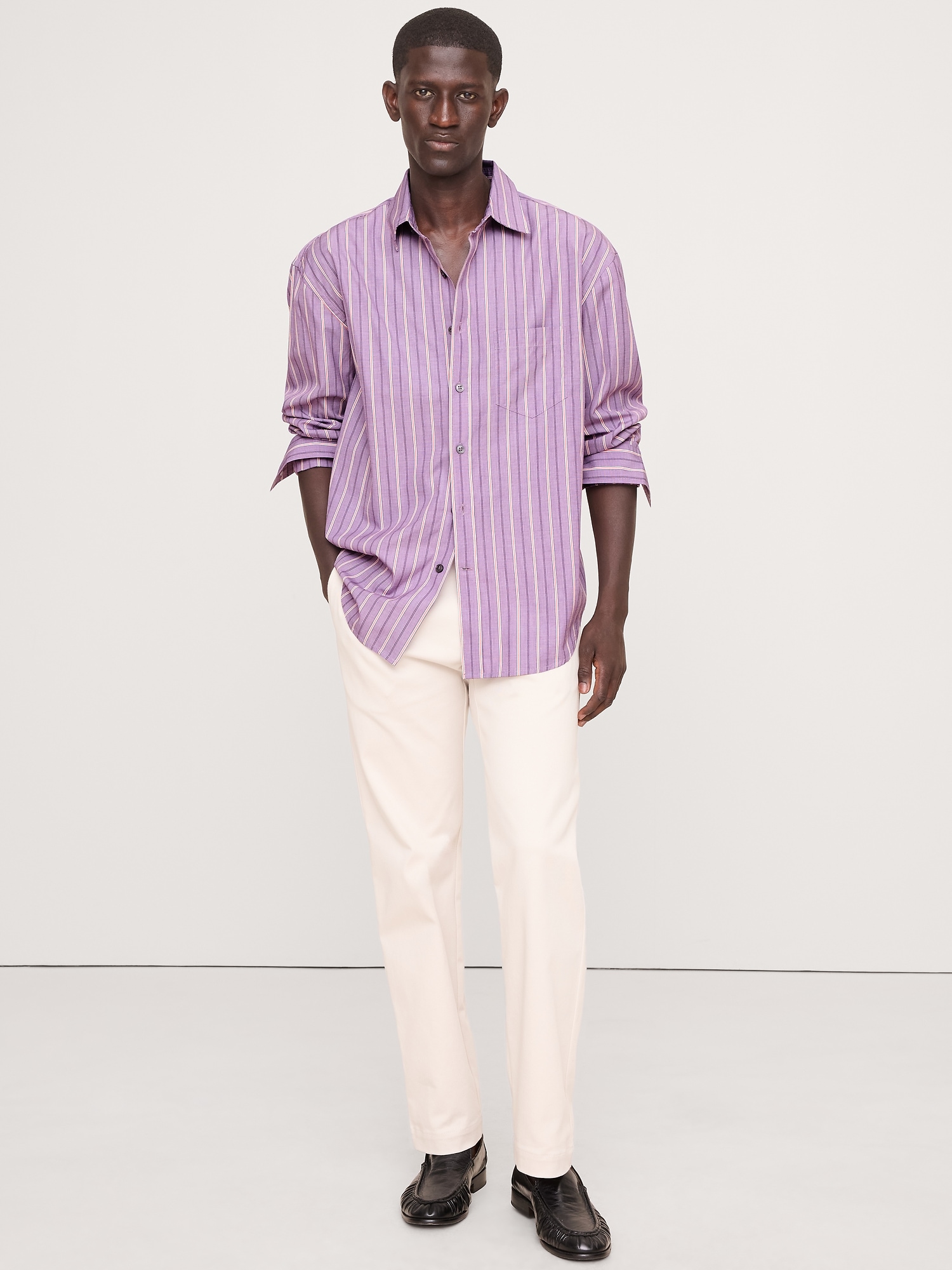 Image number 1 showing, RELAXED-FIT WASHED COTTON POPLIN SHIRT