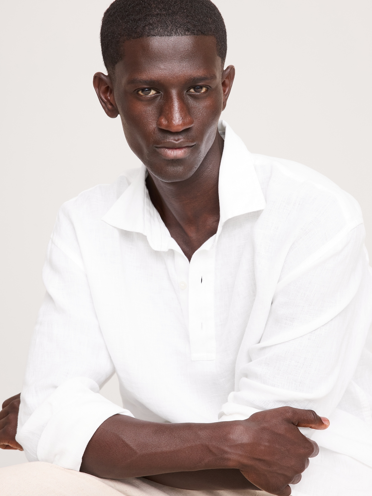 Image number 3 showing, Relaxed-Fit Linen Popover Shirt