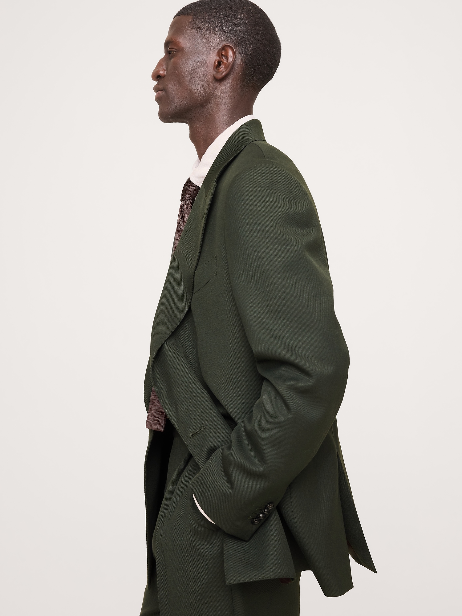 Image number 4 showing, Relaxed Green Twill Suit Jacket