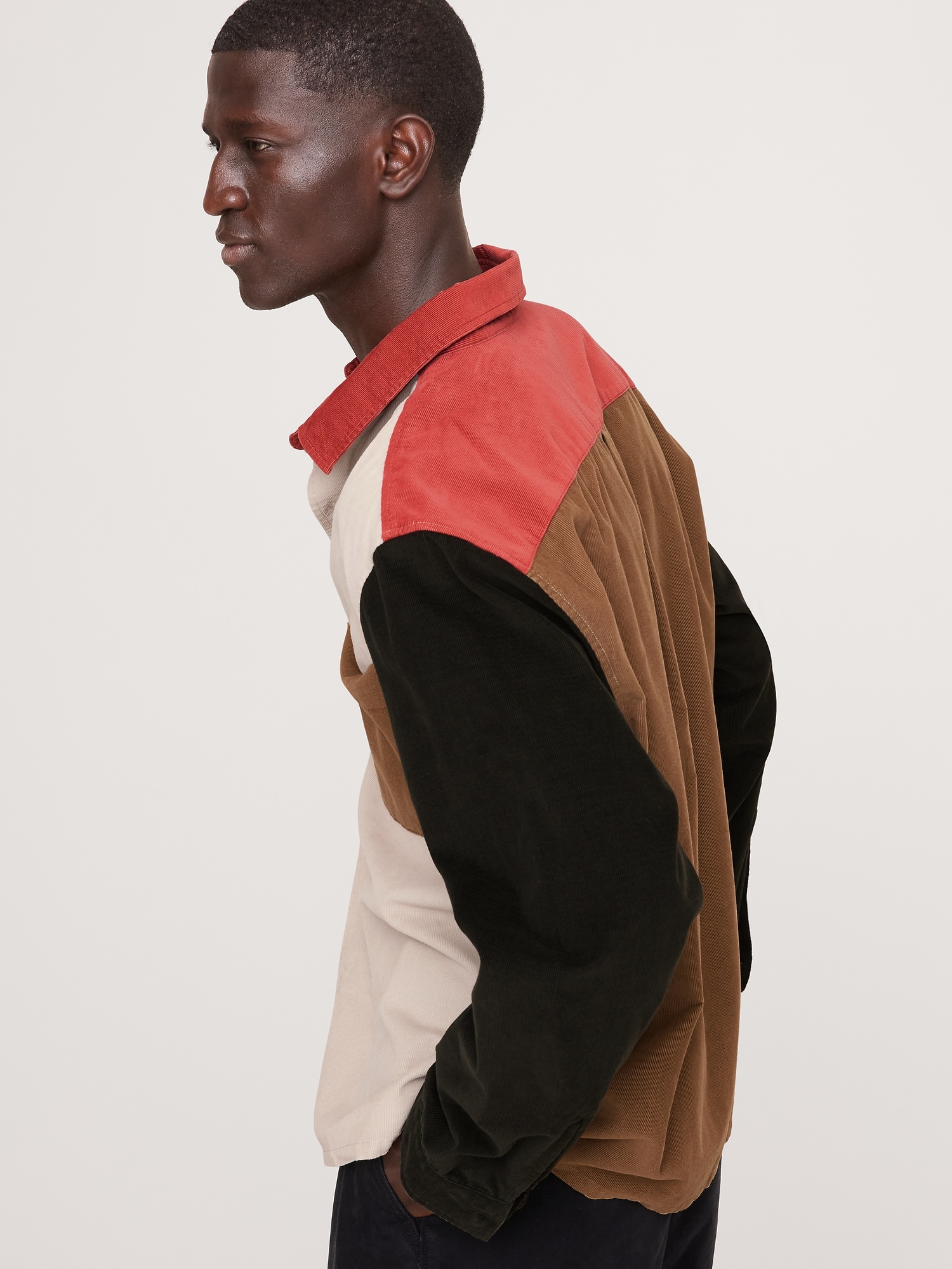 Image number 2 showing, Oversized Colorblock Corduroy Shirt
