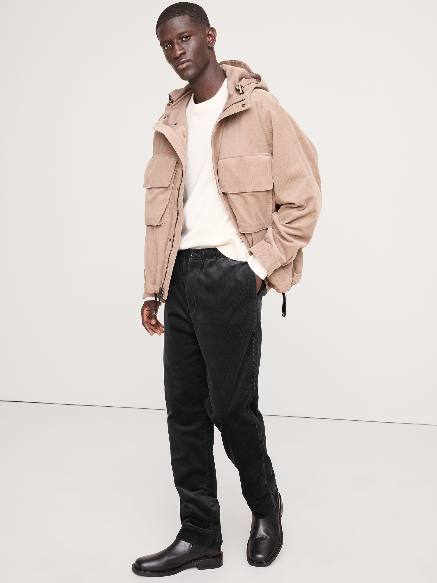 Corduroy Traveler Pull-On Pant - Charcoal Gray