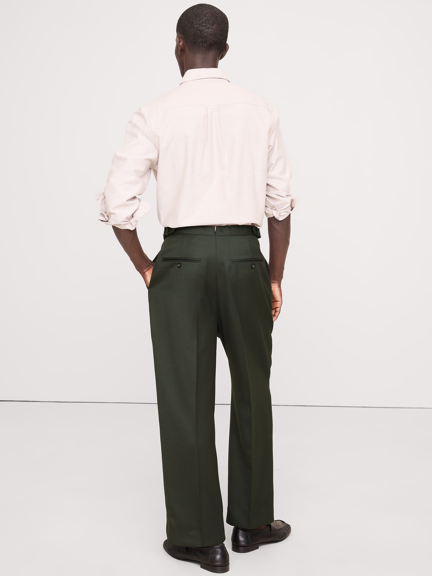 Image number 3 showing, Straight Green Twill Suit Pant