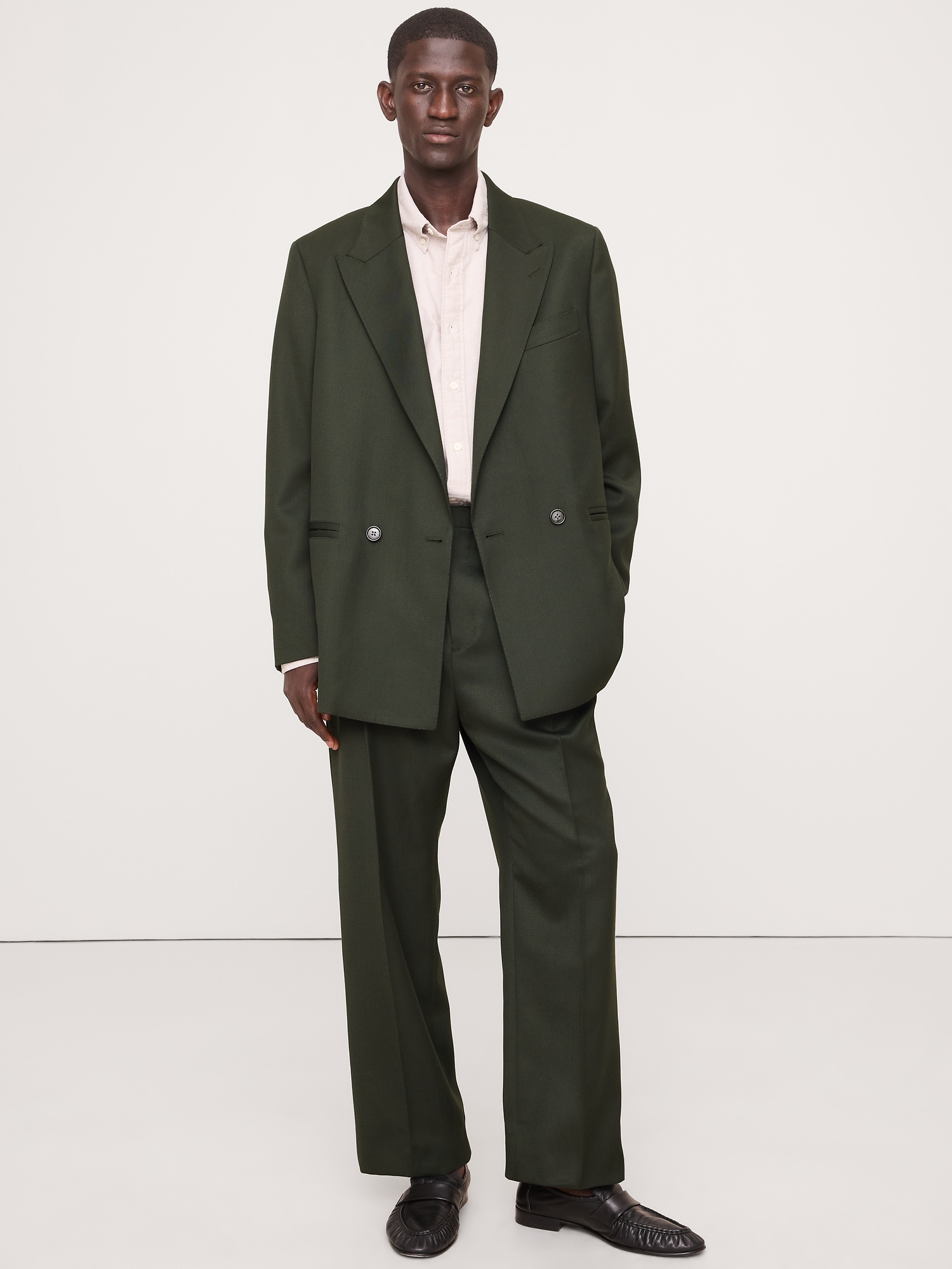 Image number 6 showing, Straight Green Twill Suit Pant