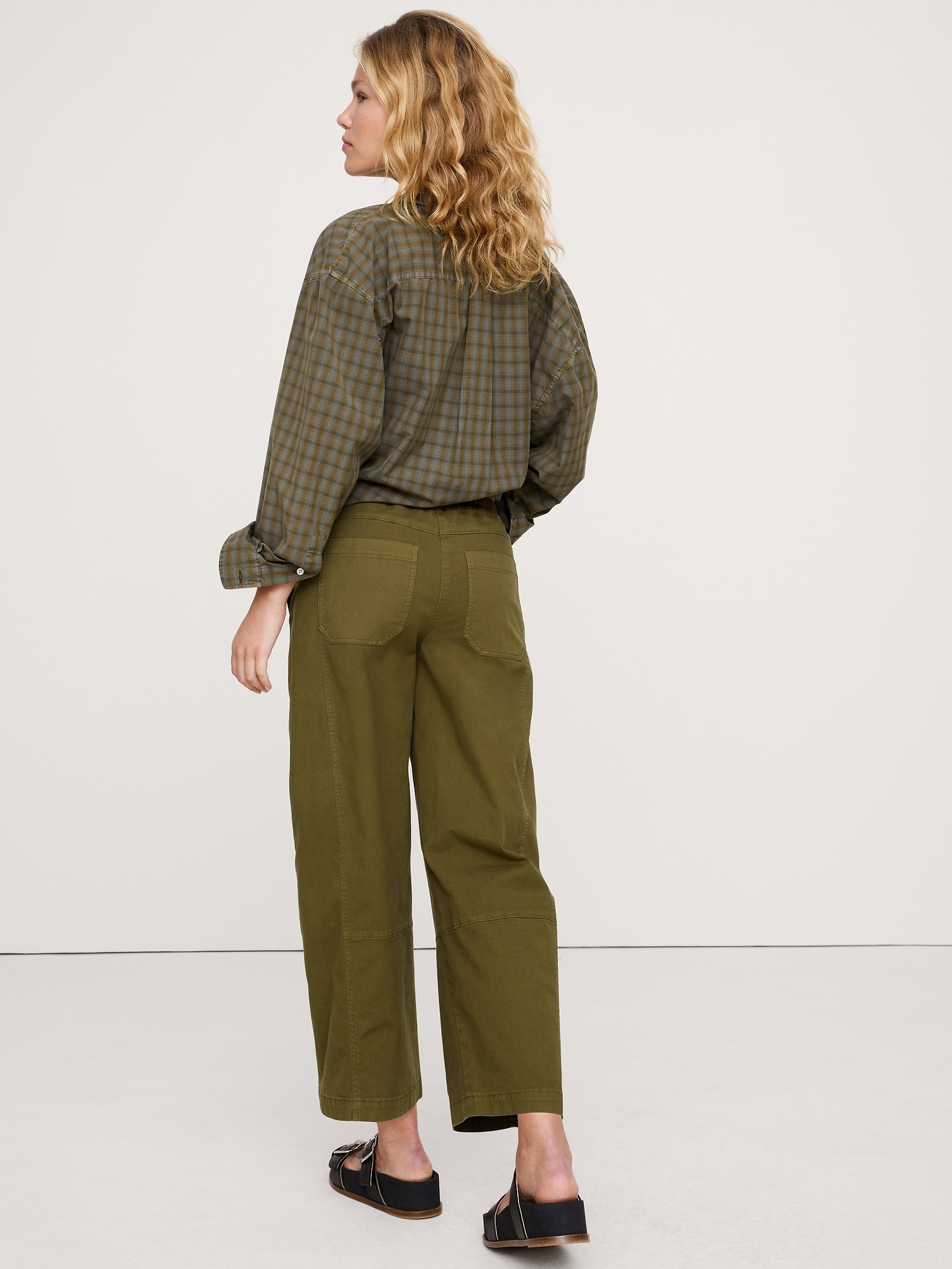 Image number 6 showing, Mid-Rise Relaxed Painter Pull-On Pant