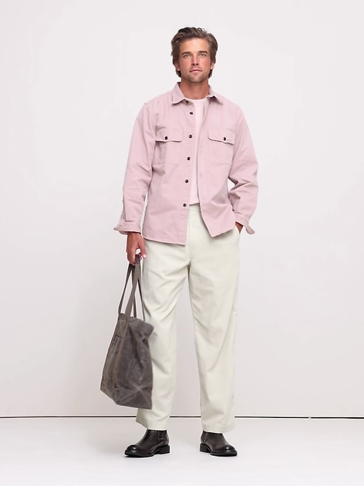 twill half shirt jacket / ジャケット / dium Vince Men's LINEN COTTON TWILL SHIRT JACKET, DARK INDIGO