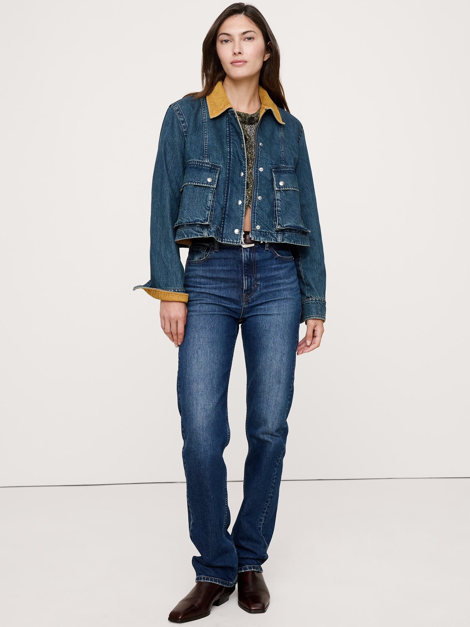 Image number 1 showing, Denim Trapeze Jacket
