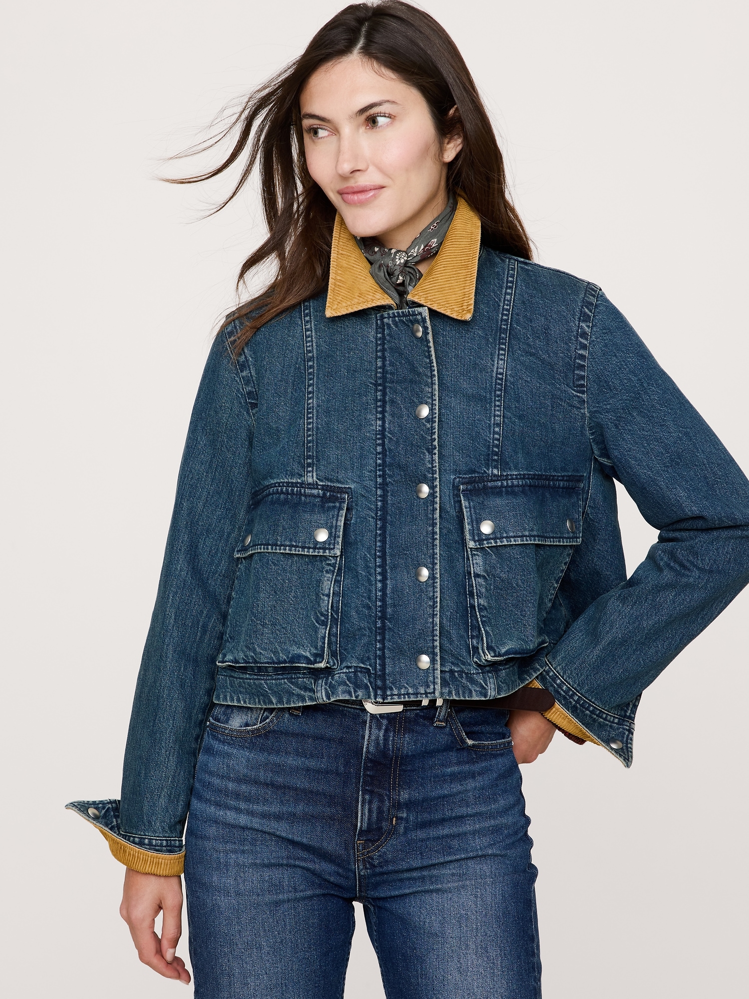 Image number 4 showing, Denim Trapeze Jacket