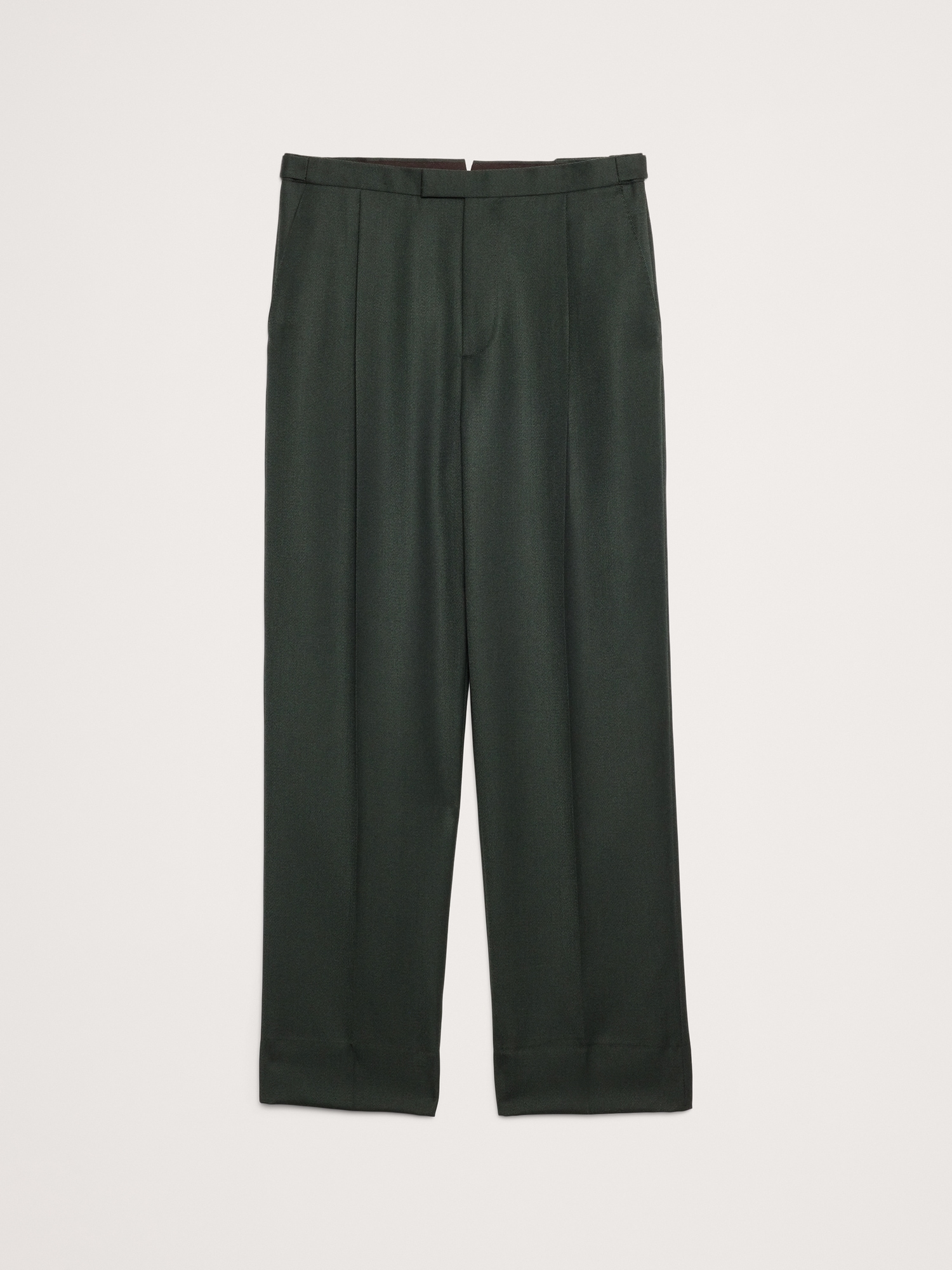 Image number 5 showing, Straight Green Twill Suit Pant
