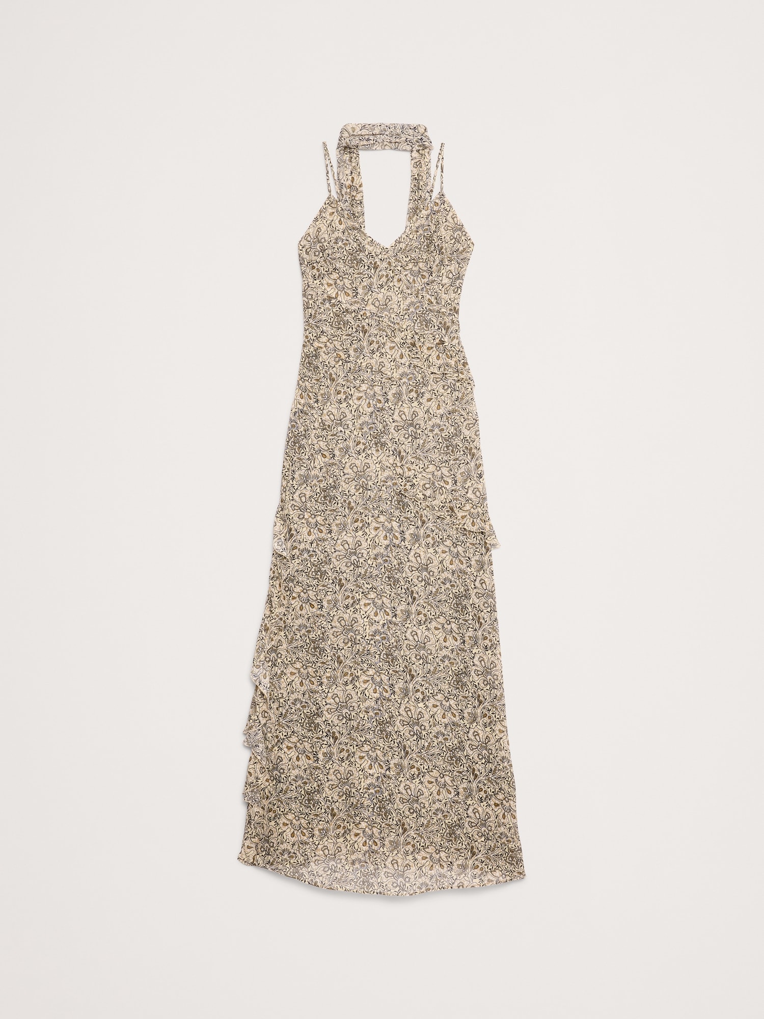 Image number 5 showing, Georgette Ruffle Maxi Dress with Scarf