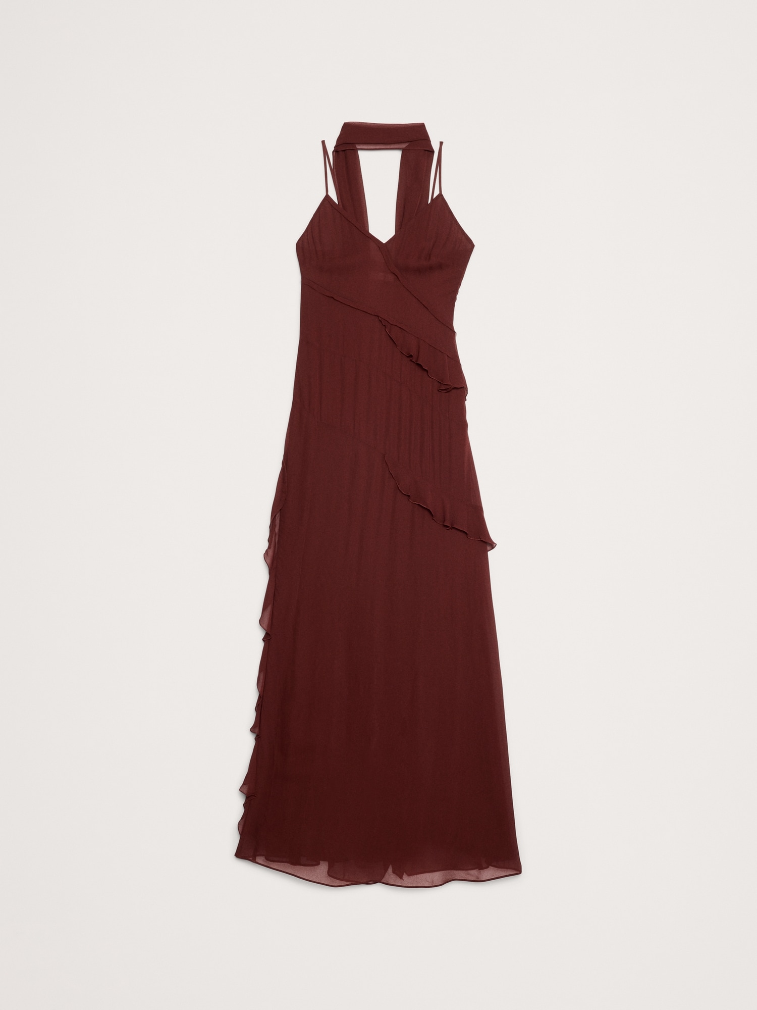 Image number 5 showing, Georgette Ruffle Maxi Dress with Scarf