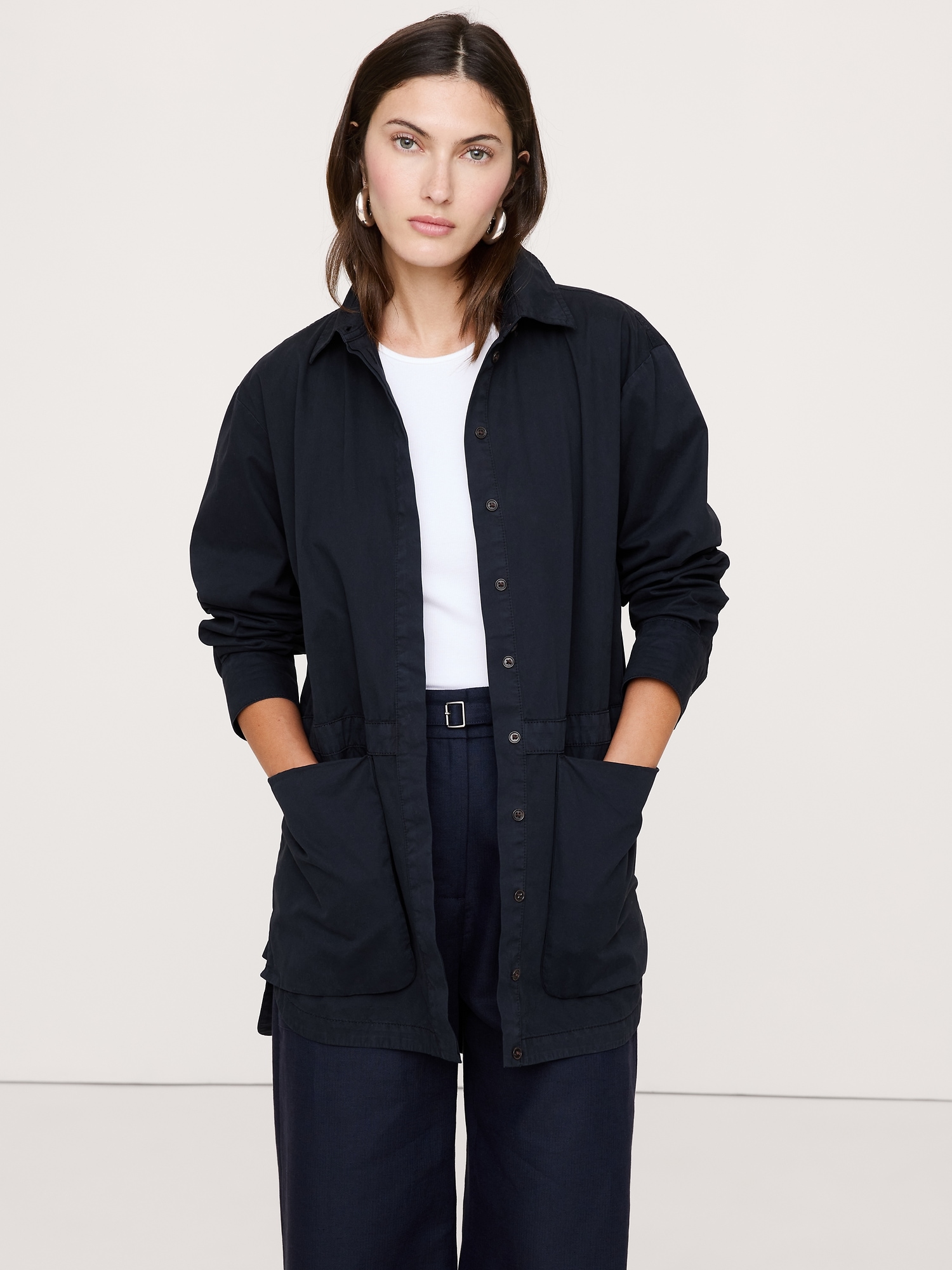 Image number 1 showing, COTTON TWILL UTILITY TUNIC