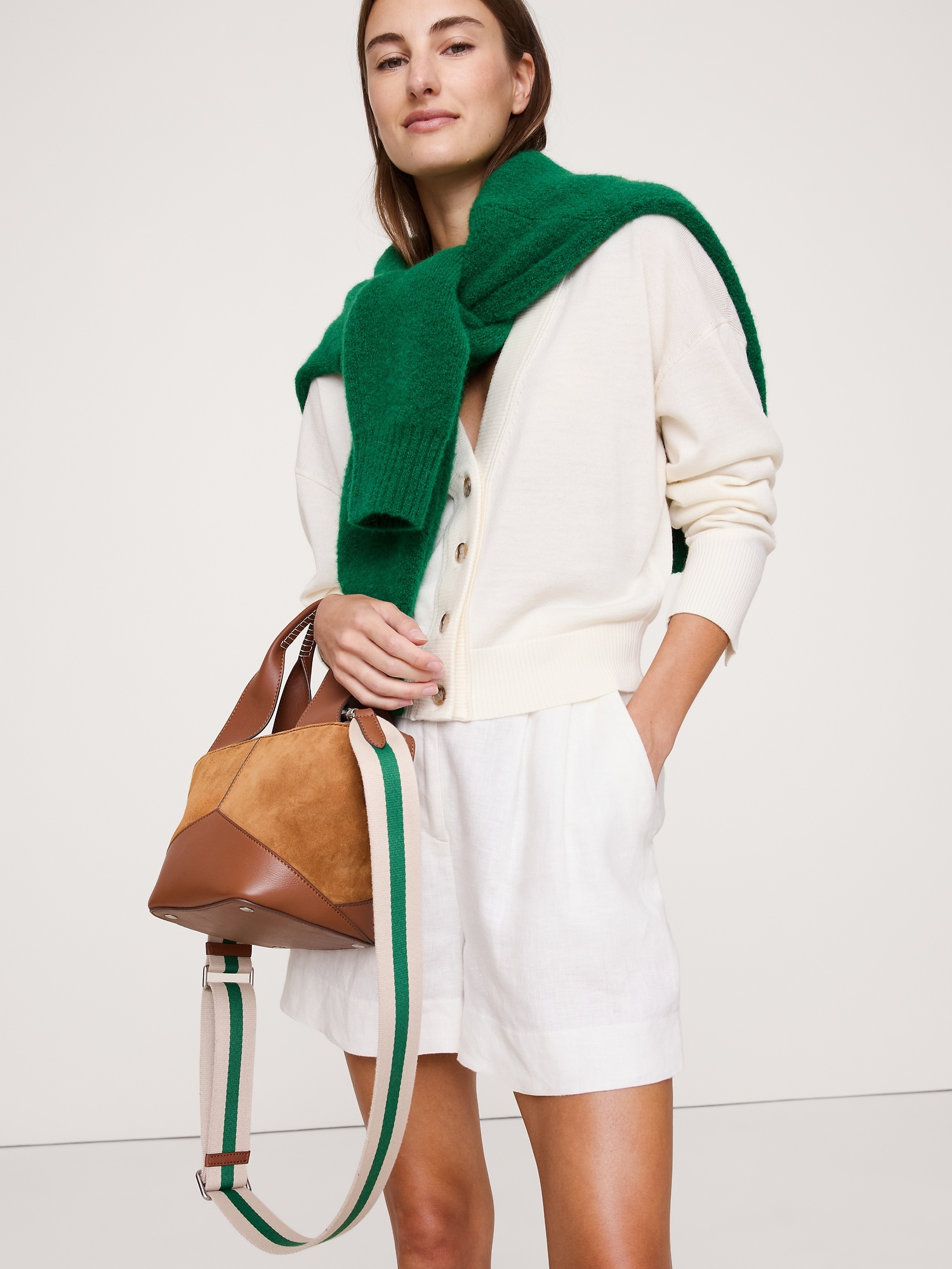 Image number 2 showing, Leather & Suede Mini Zip Tote