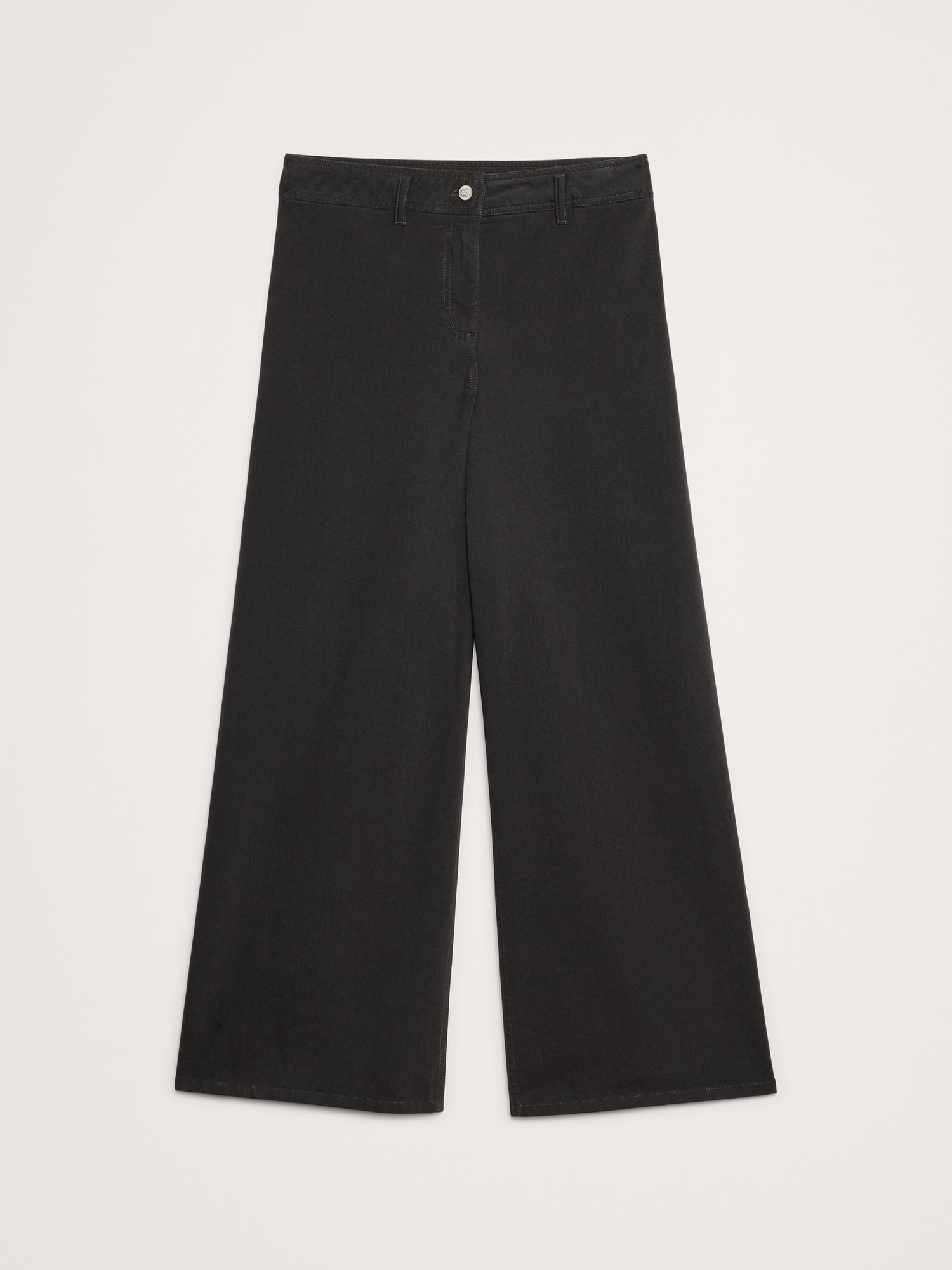 Image number 7 showing, HIGH-RISE WIDE-LEG STRETCH-COTTON TWILL PANT