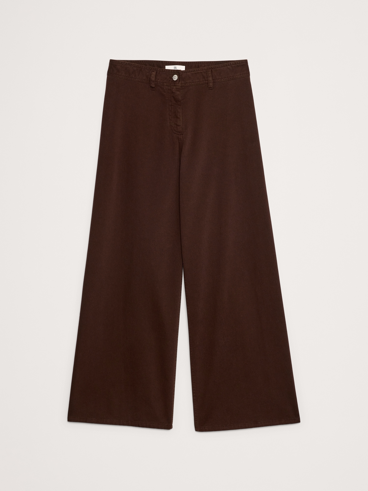 Image number 4 showing, HIGH-RISE WIDE-LEG STRETCH-COTTON TWILL PANT