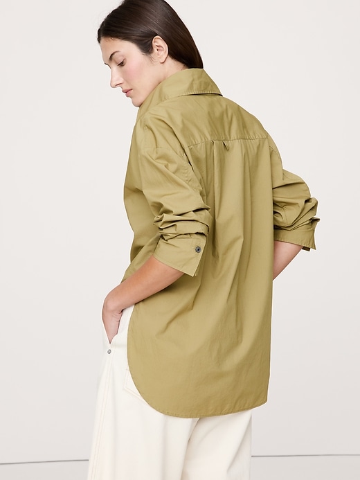 Oversized Long-Sleeve Popover Tunic | Banana Republic
