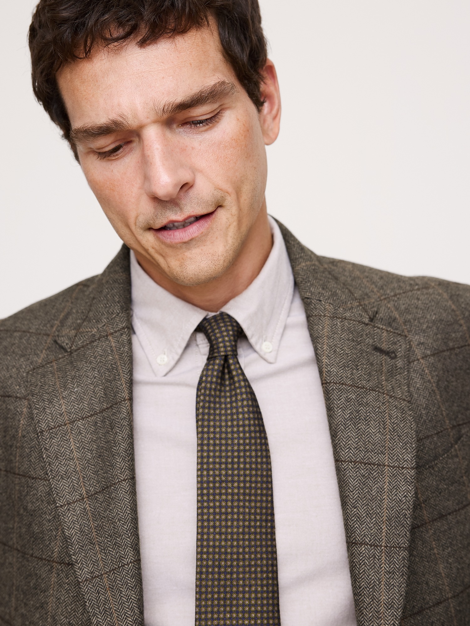 Мужской пиджак Banana Republic Italian Windowpane Suit, цвет: Коричневый комбинированный — фото 3
