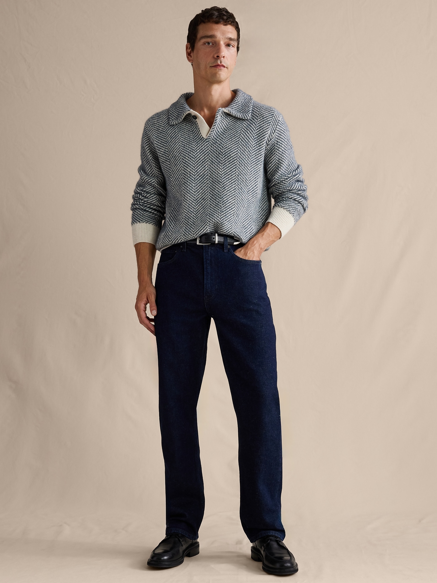 STRAIGHT AUTHENTIC JEAN - Rinse Dark Wash