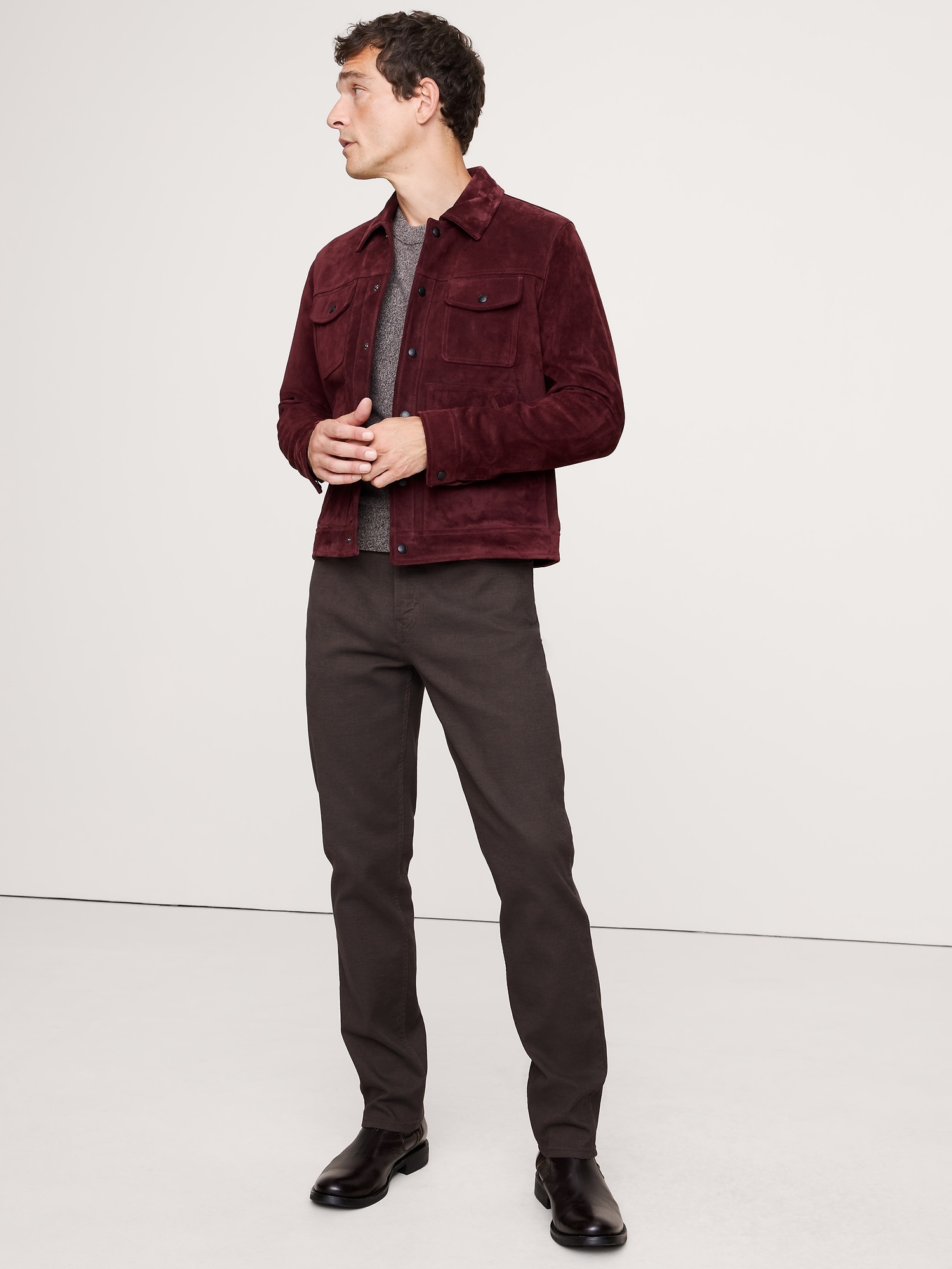 SLIM TWO-TONE TRAVELER PANT