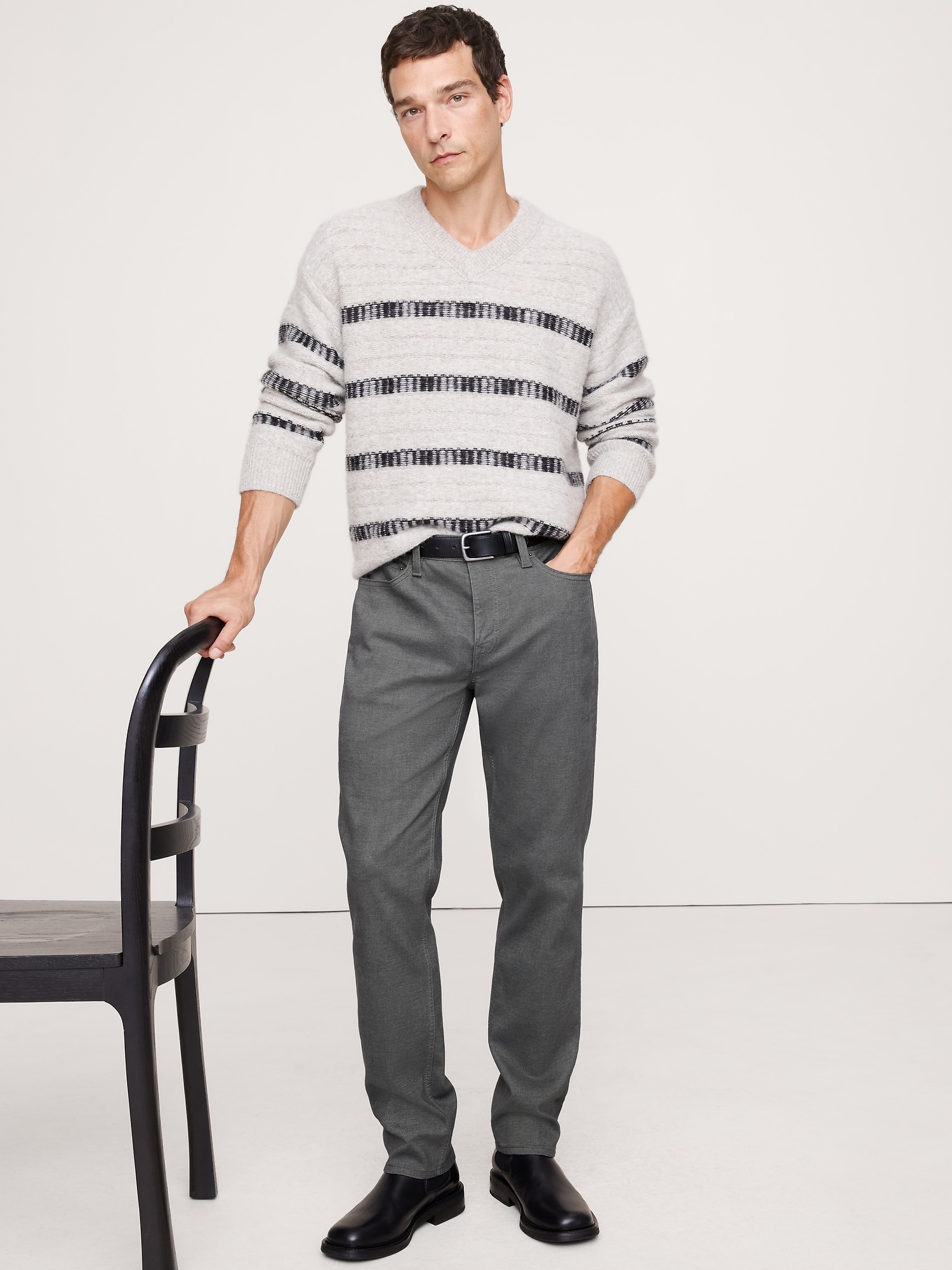 Image number 6 showing, SLIM TWO-TONE TRAVELER PANT