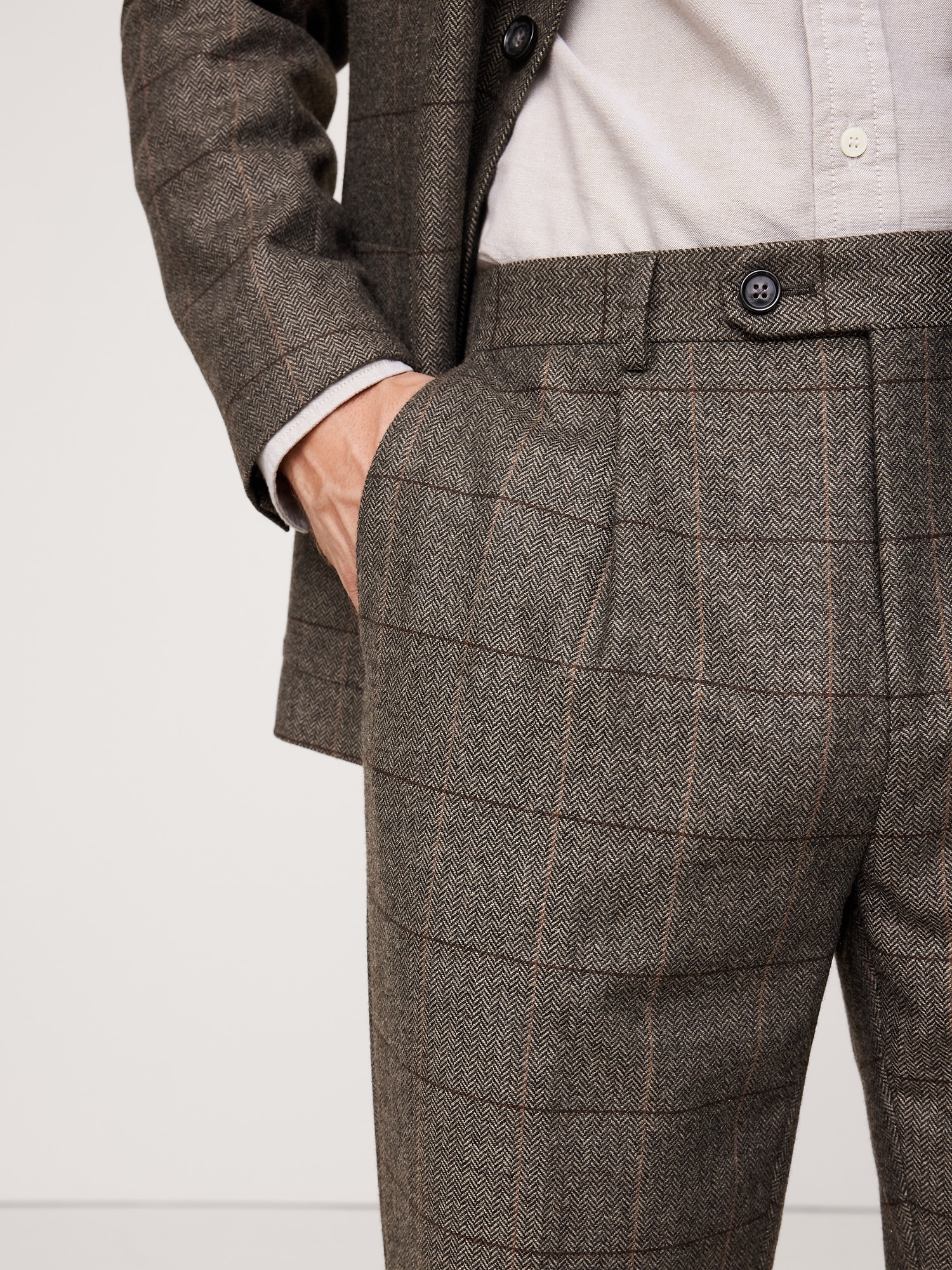 Image number 4 showing, Italian Windowpane Suit Pant