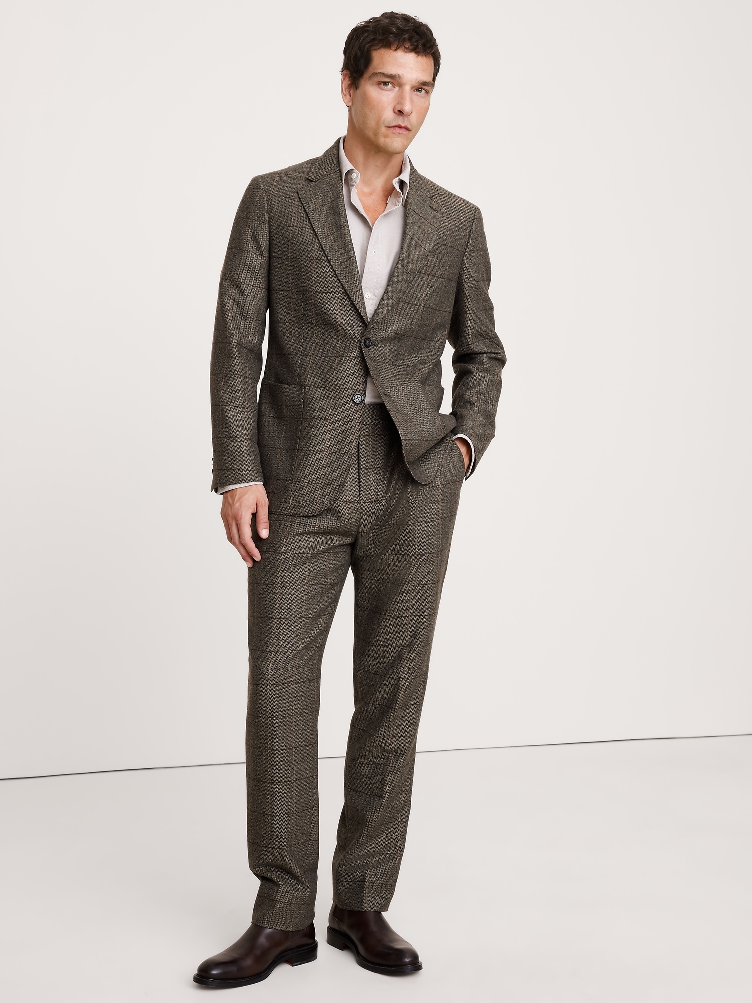 Image number 6 showing, Italian Windowpane Suit Pant