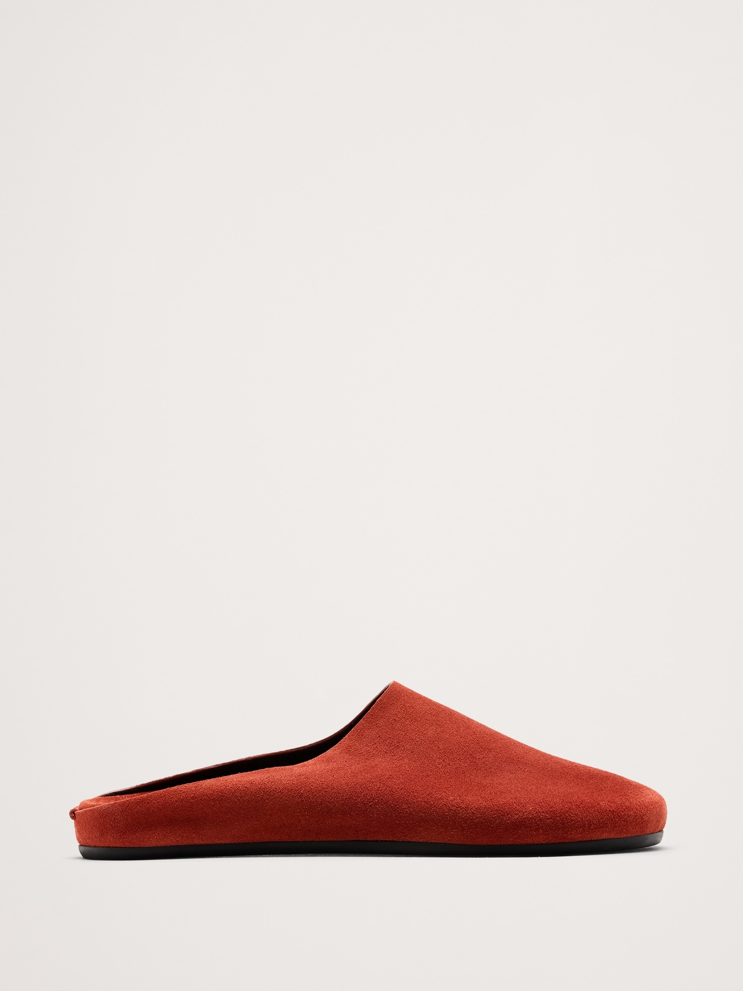 LEATHER ESSENTIAL CLOG - Brick Red Suede