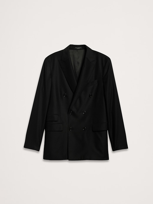 Signature Italian Hopsack Double-Breasted Suit Jacket