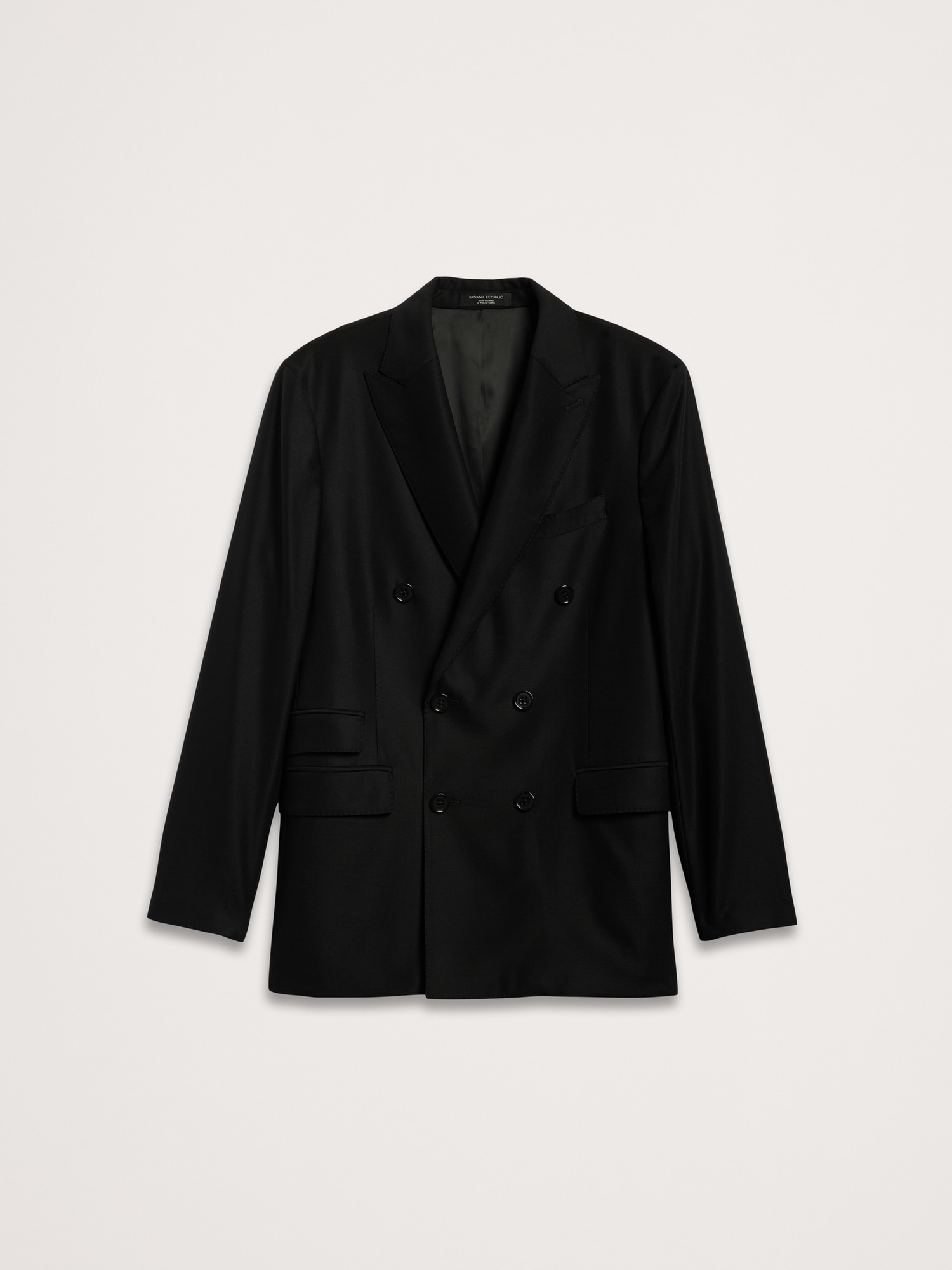Signature Italian Hopsack Double-Breasted Suit Jacket