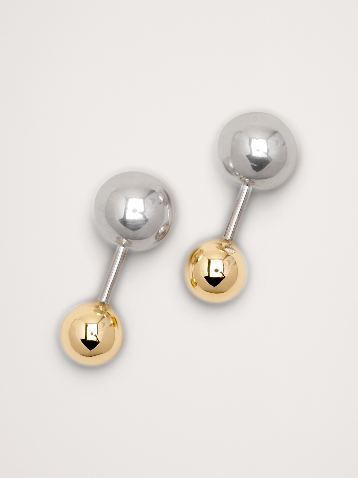 MIXED METAL STUD EARRINGS - Silver / Gold