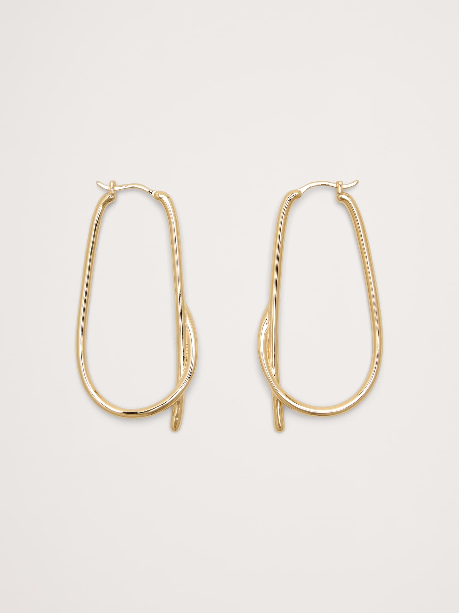 Image number 1 showing, Large Knotted Hoop Earrings
