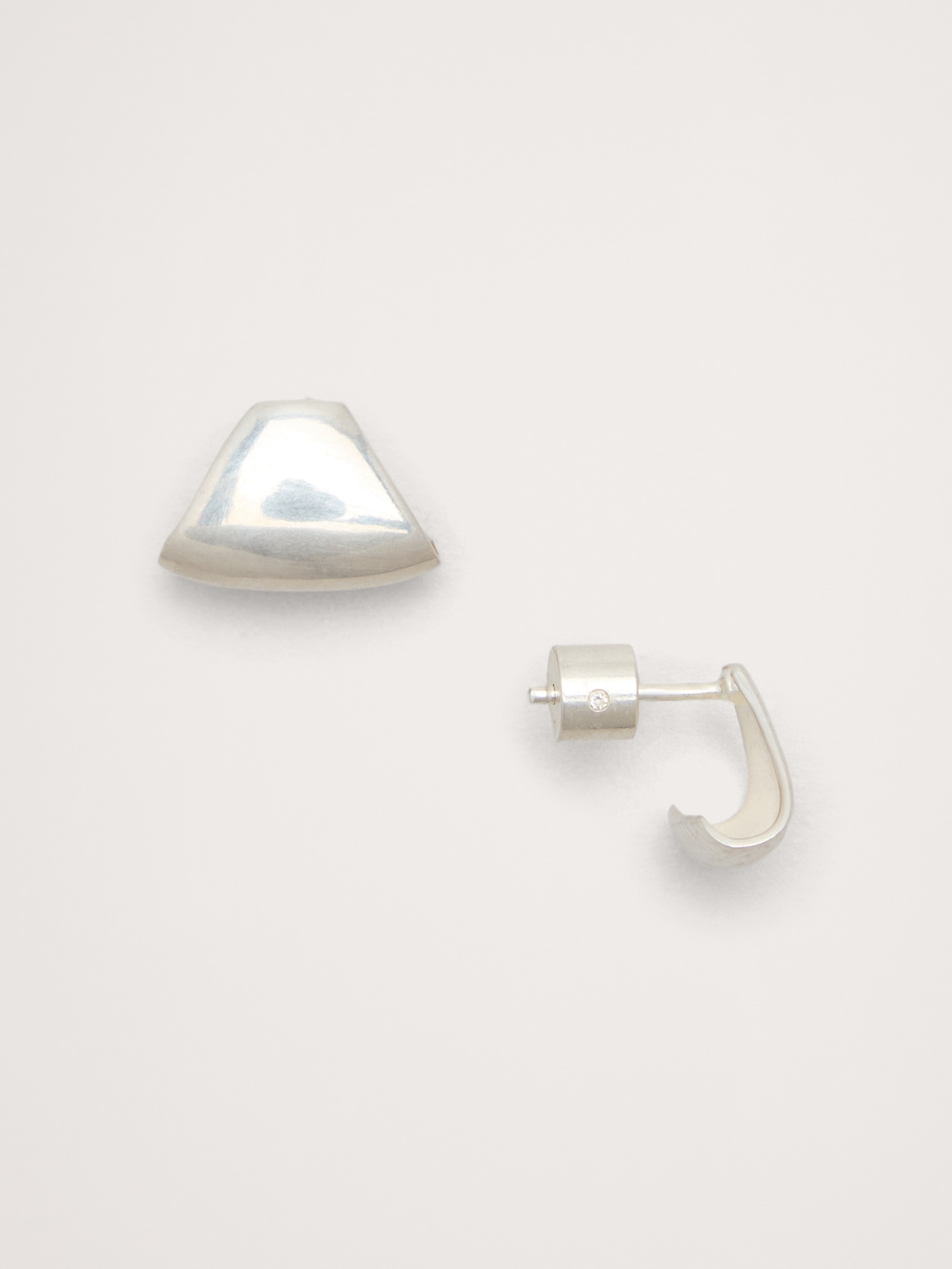 Image number 1 showing, Triangular Half-Hoop Earrings