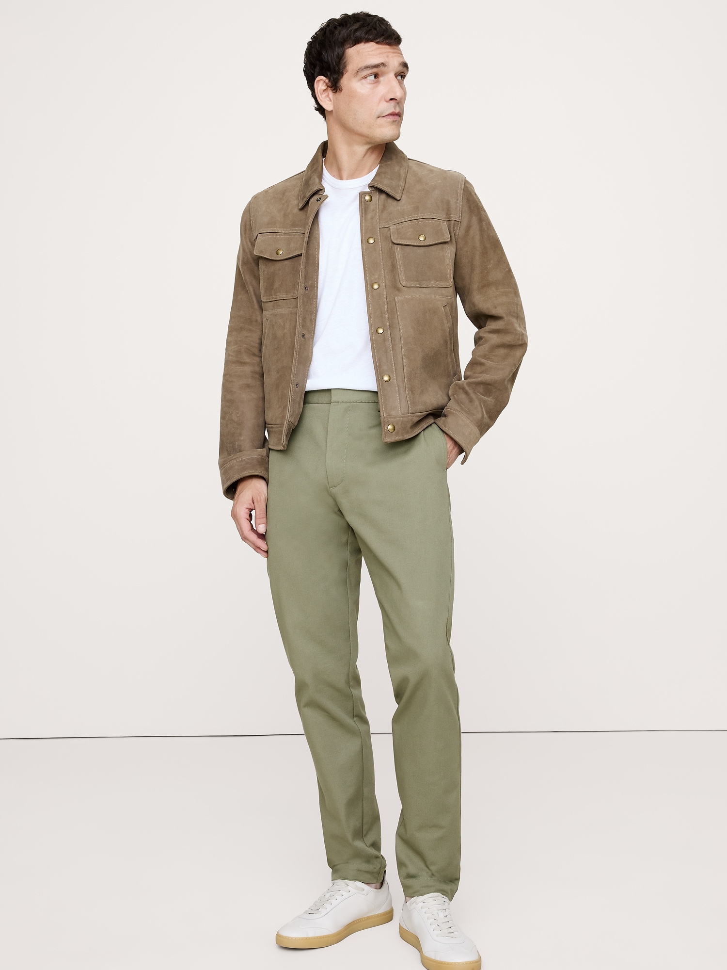 Athletic Italian-Stretch Chino - Light Olive Green