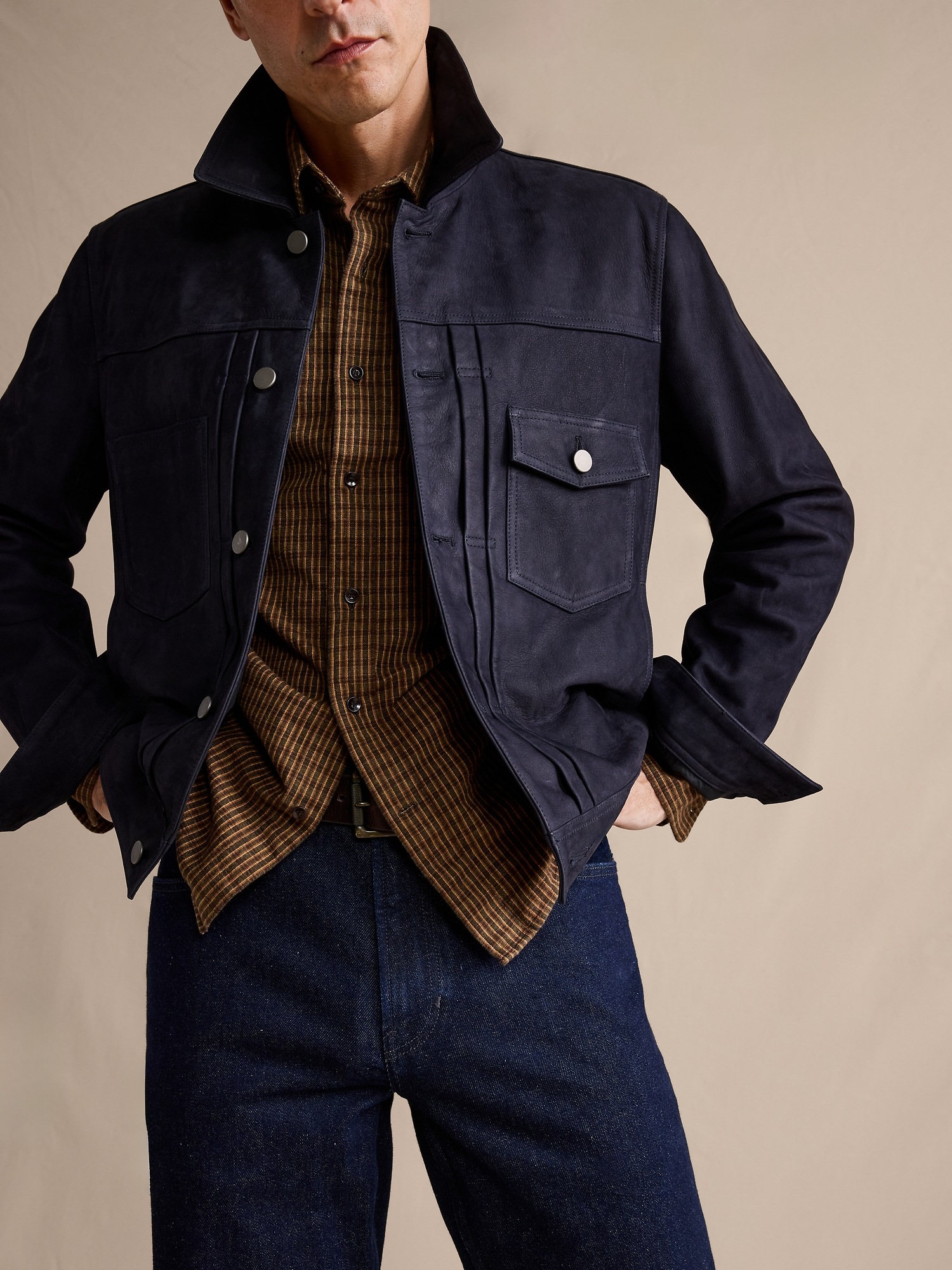 Мужские джинсы Banana Republic Athletic Authentic Denim, цвет: Тёмная варка — фото 3