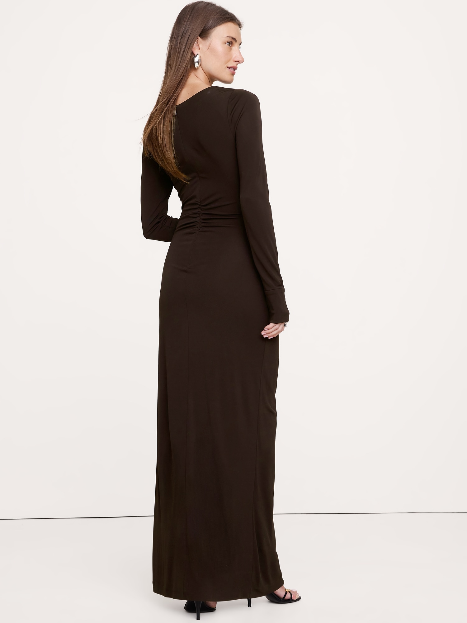 Image number 3 showing, Matte Jersey Ruched Maxi Dress