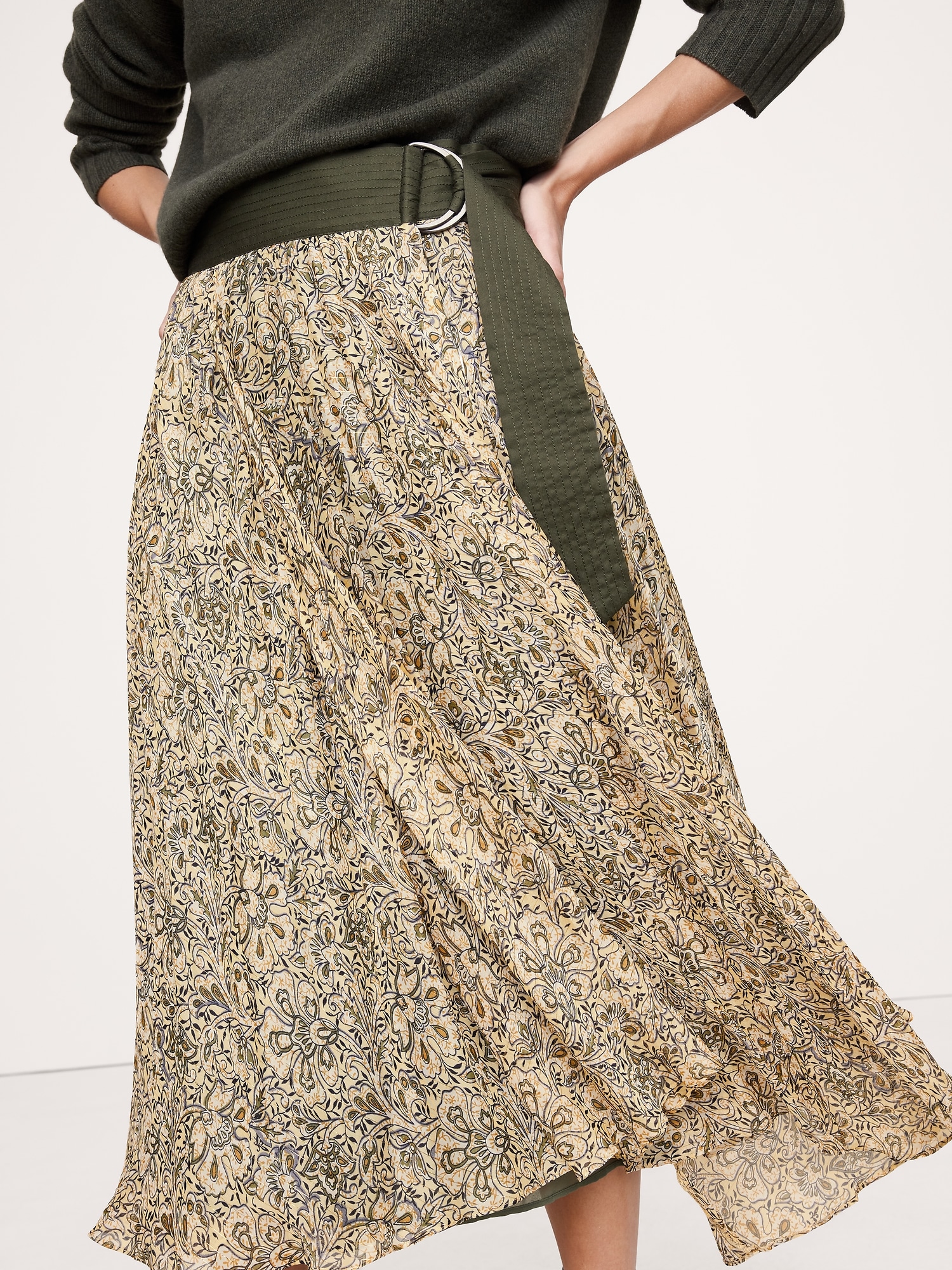 Image number 4 showing, Pleated Lurex Stripe Midi Skirt
