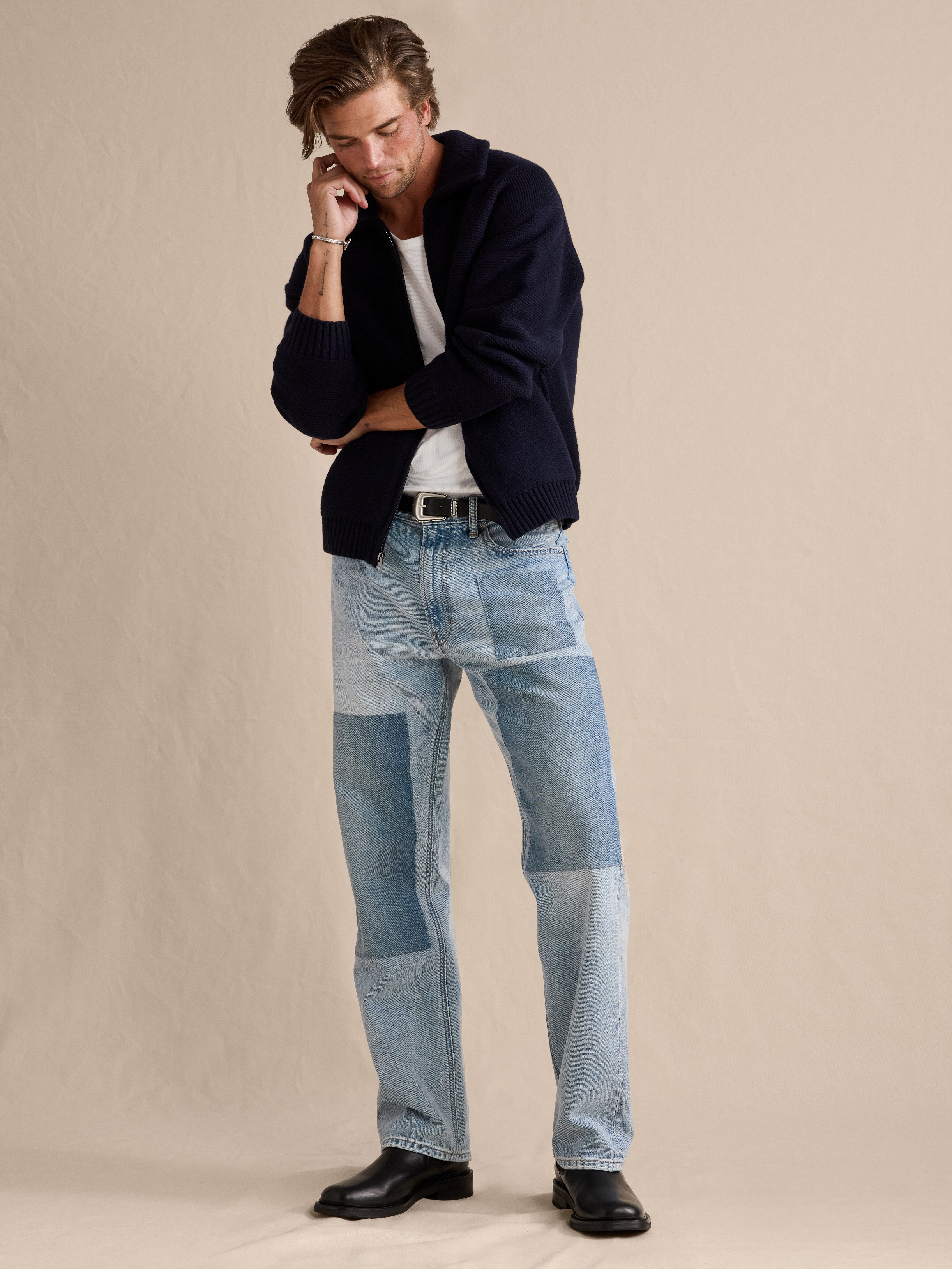 Straight Patchwork Jean | Banana Republic