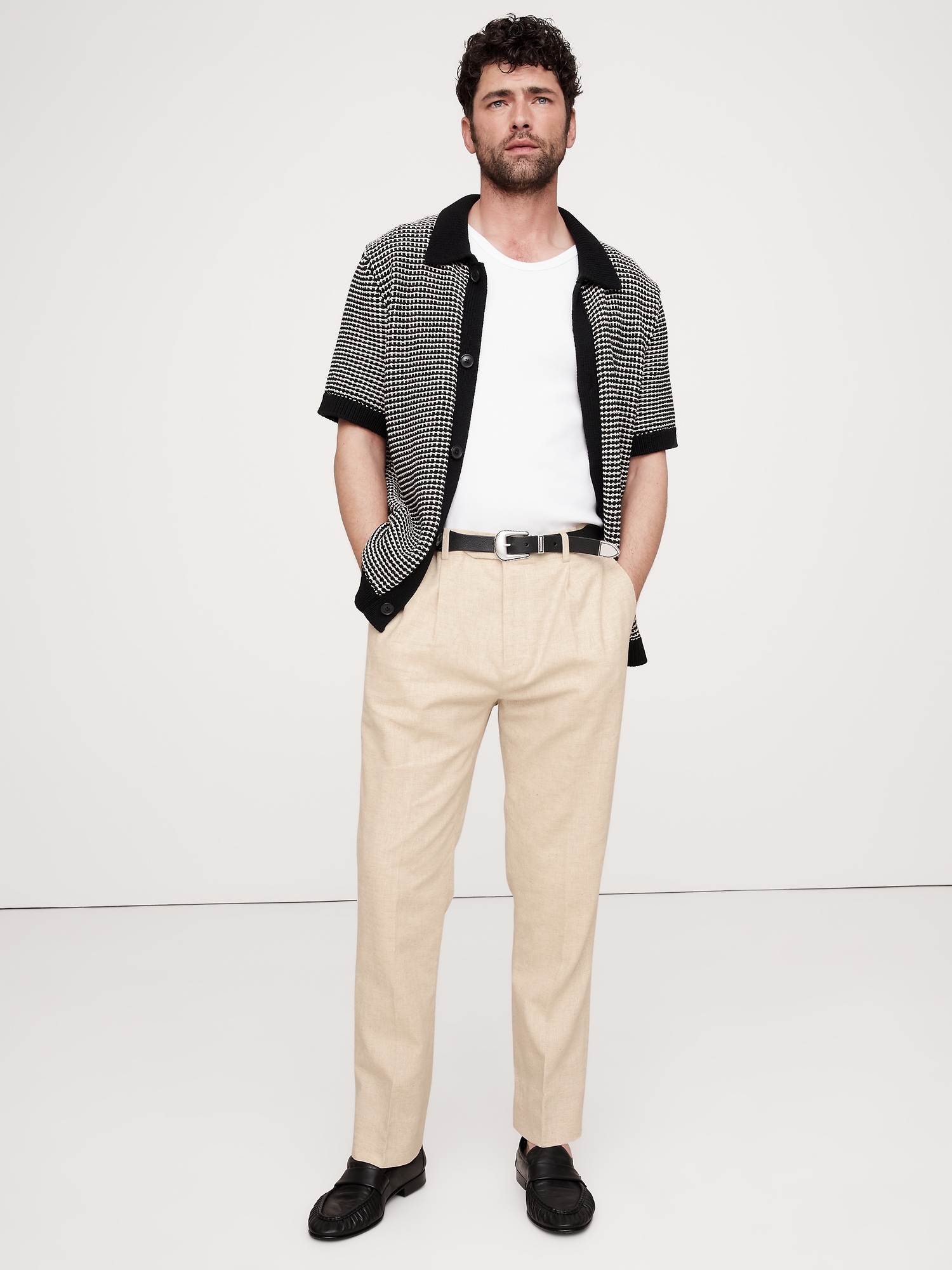 Image number 5 showing, Herringbone Cotton-Linen Relaxed Suit Pant